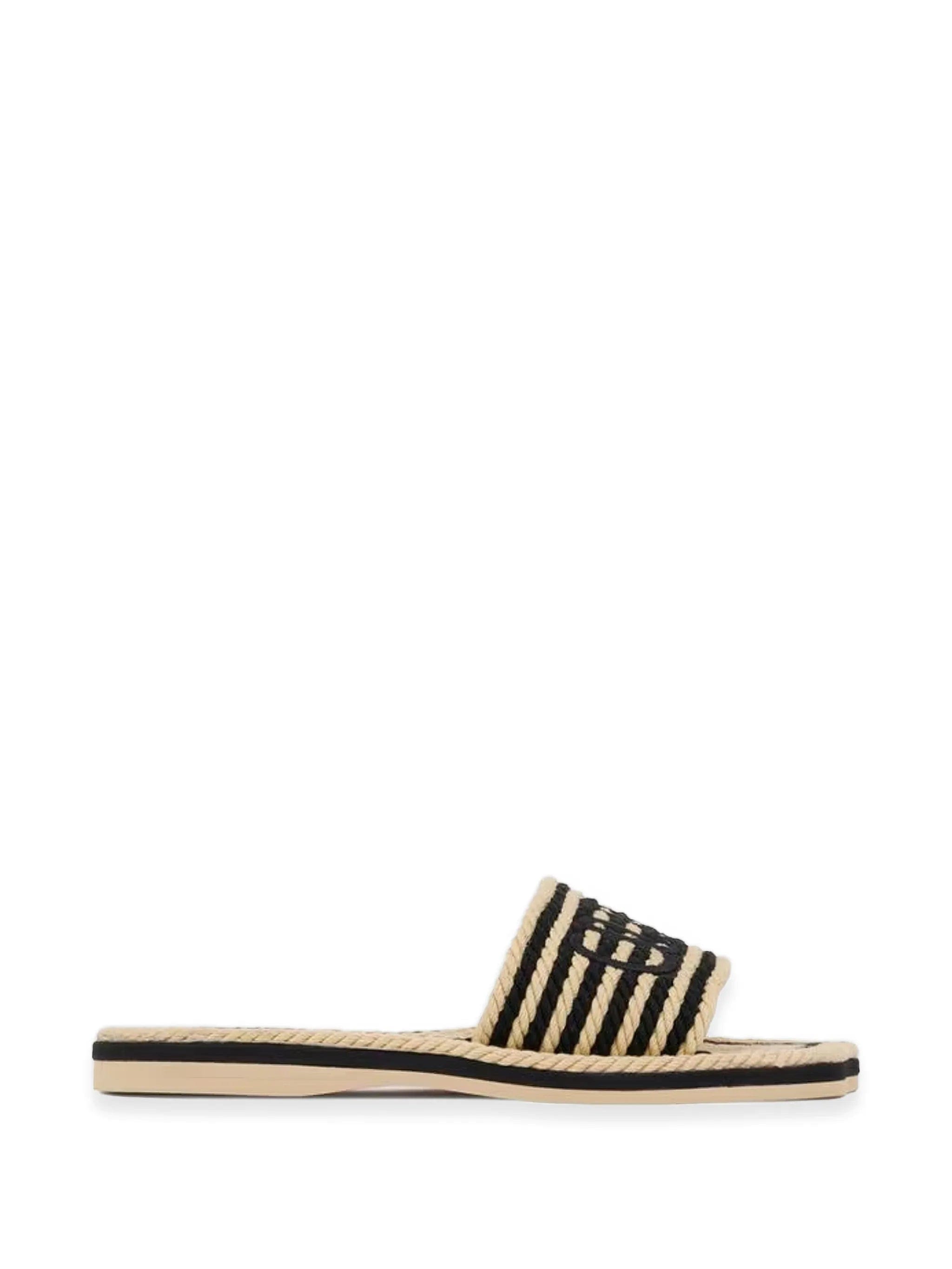 Chloé striped logo - embroidered sandals