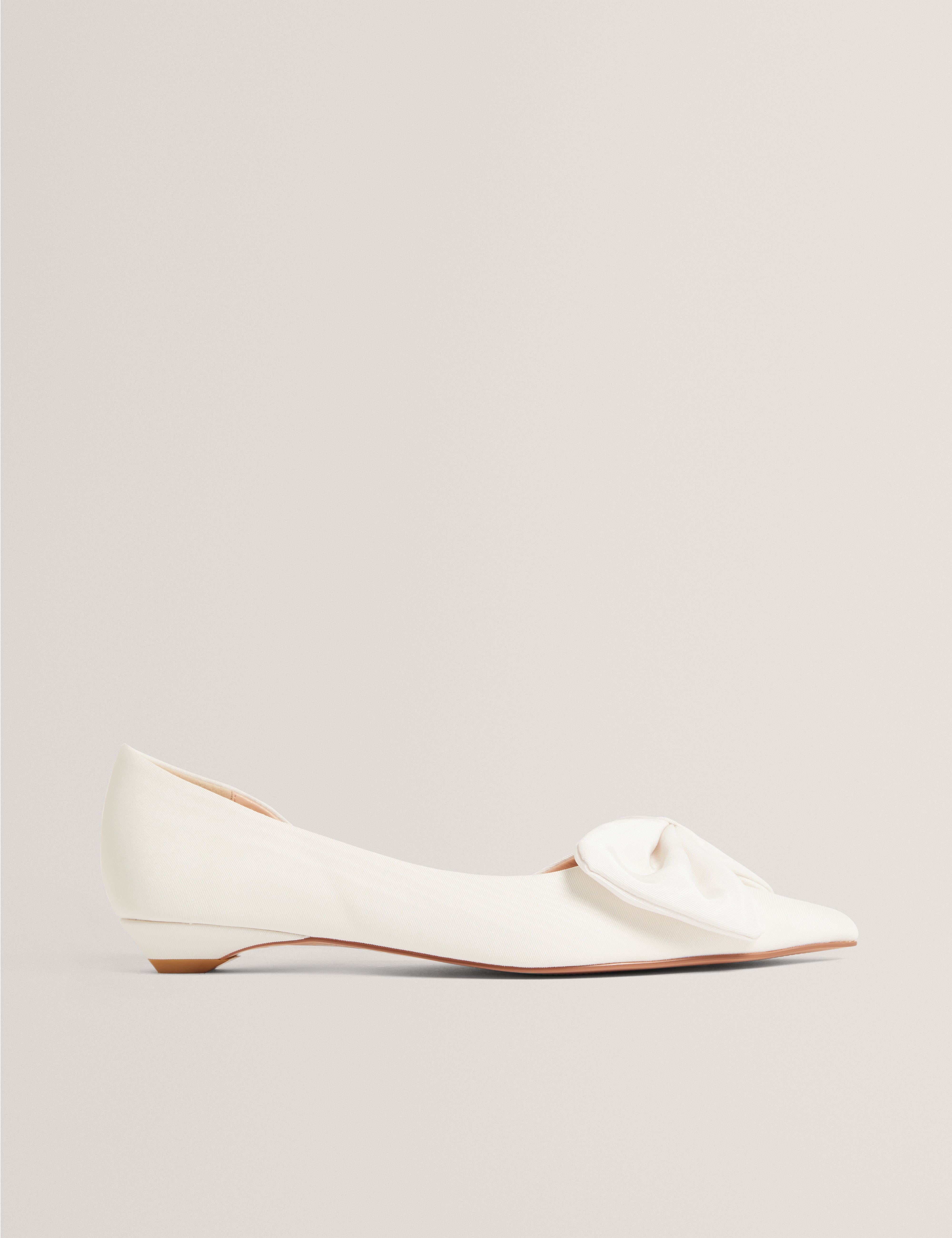 Ted Baker Soufiya Satin Bow Detail Flat Ivory