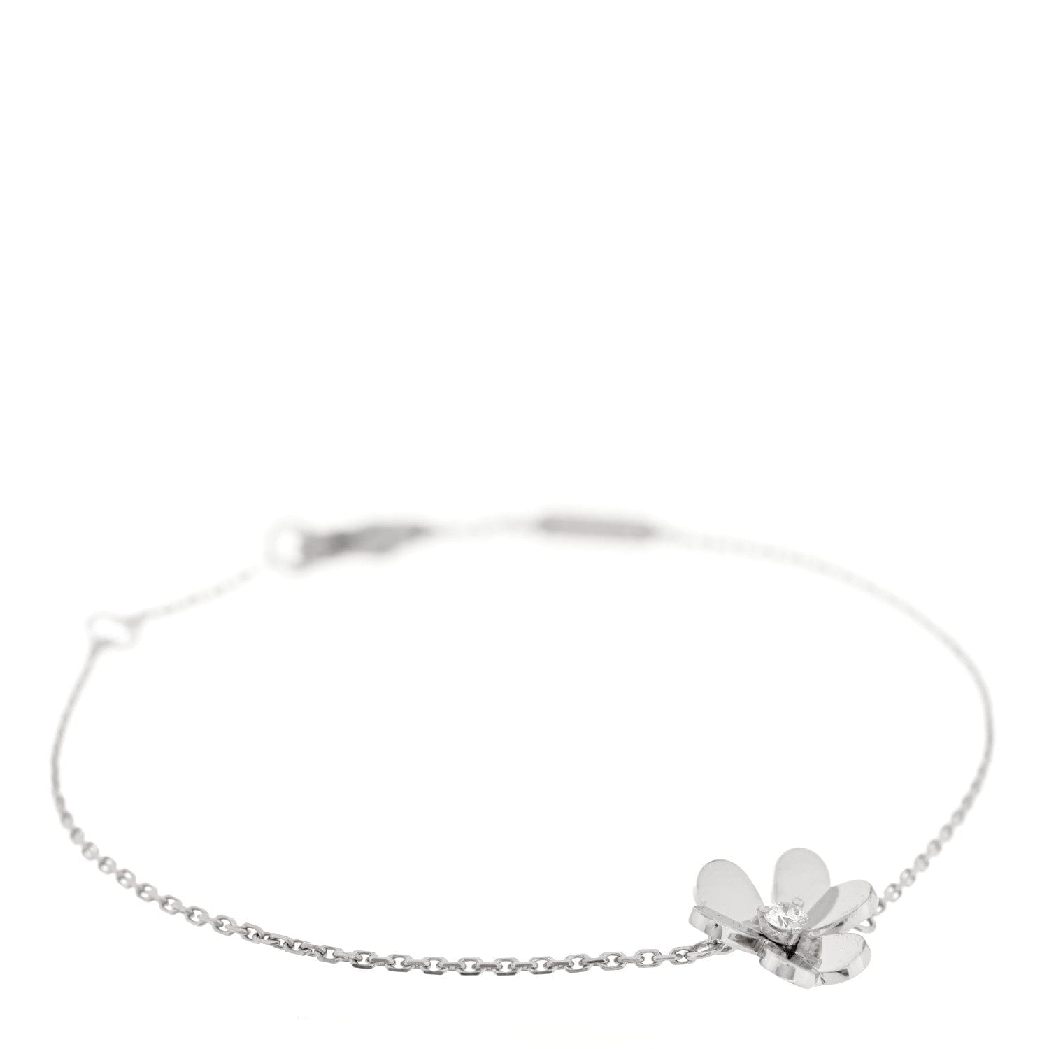 Van Cleef & Arpels 18K White Gold Diamond Mini Frivole Bracelet