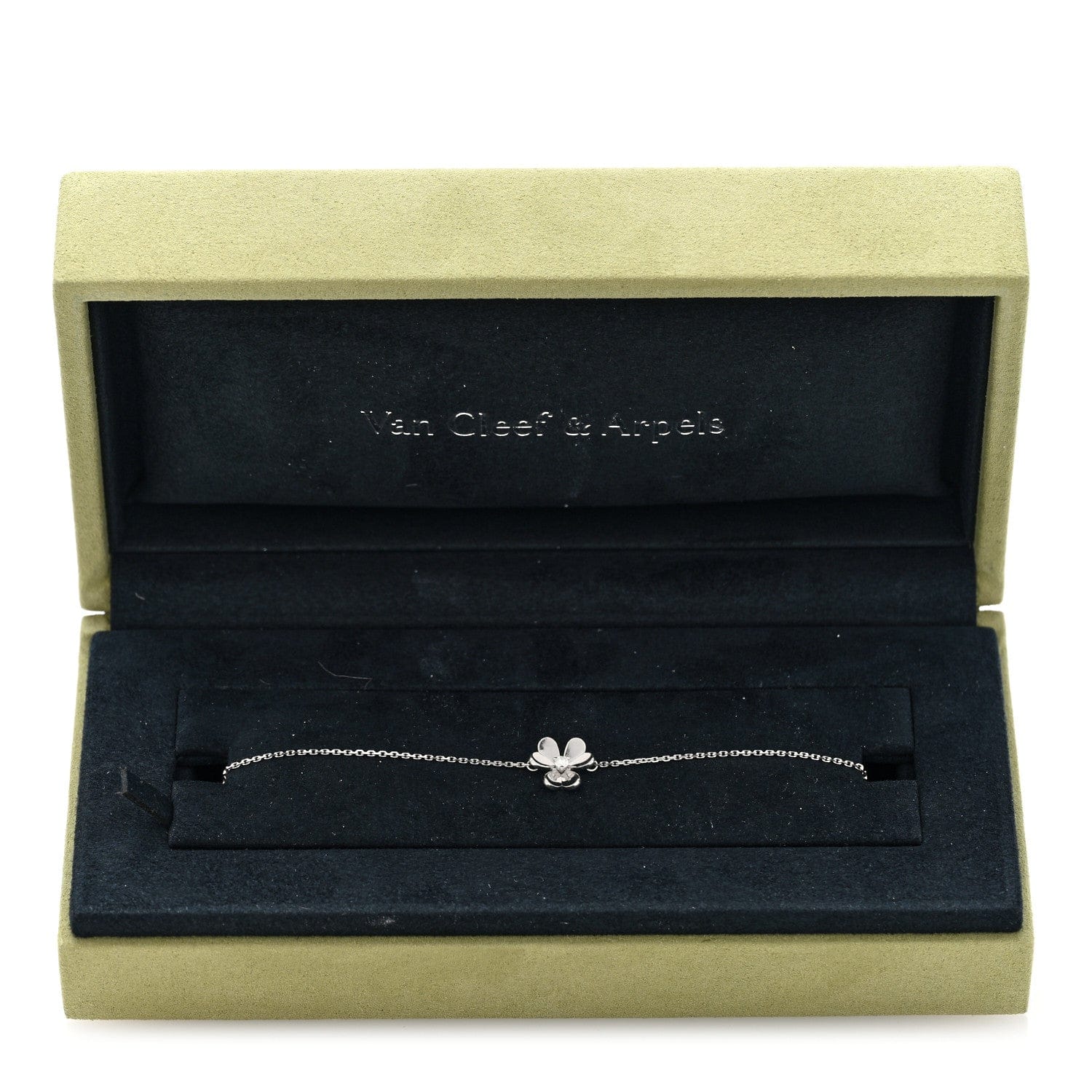 Van Cleef & Arpels 18K White Gold Diamond Mini Frivole Bracelet