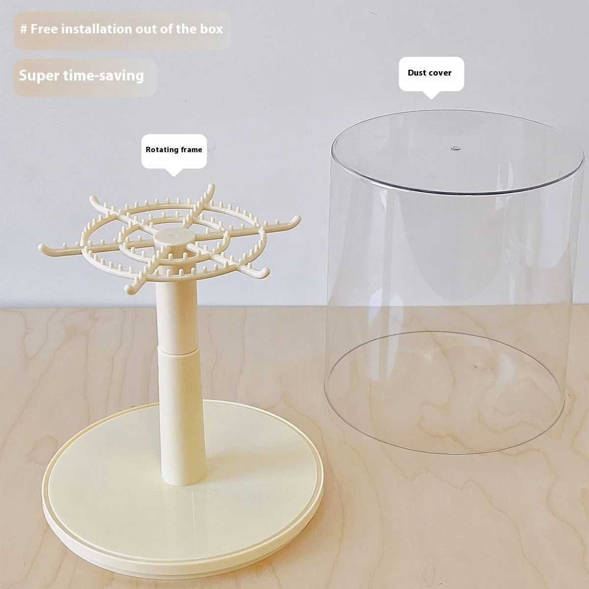 Transparent Stackable Transparent Rotating Display & Storage Box for Multi Labubu, Skullpanda, Crybaby Plush Pendants