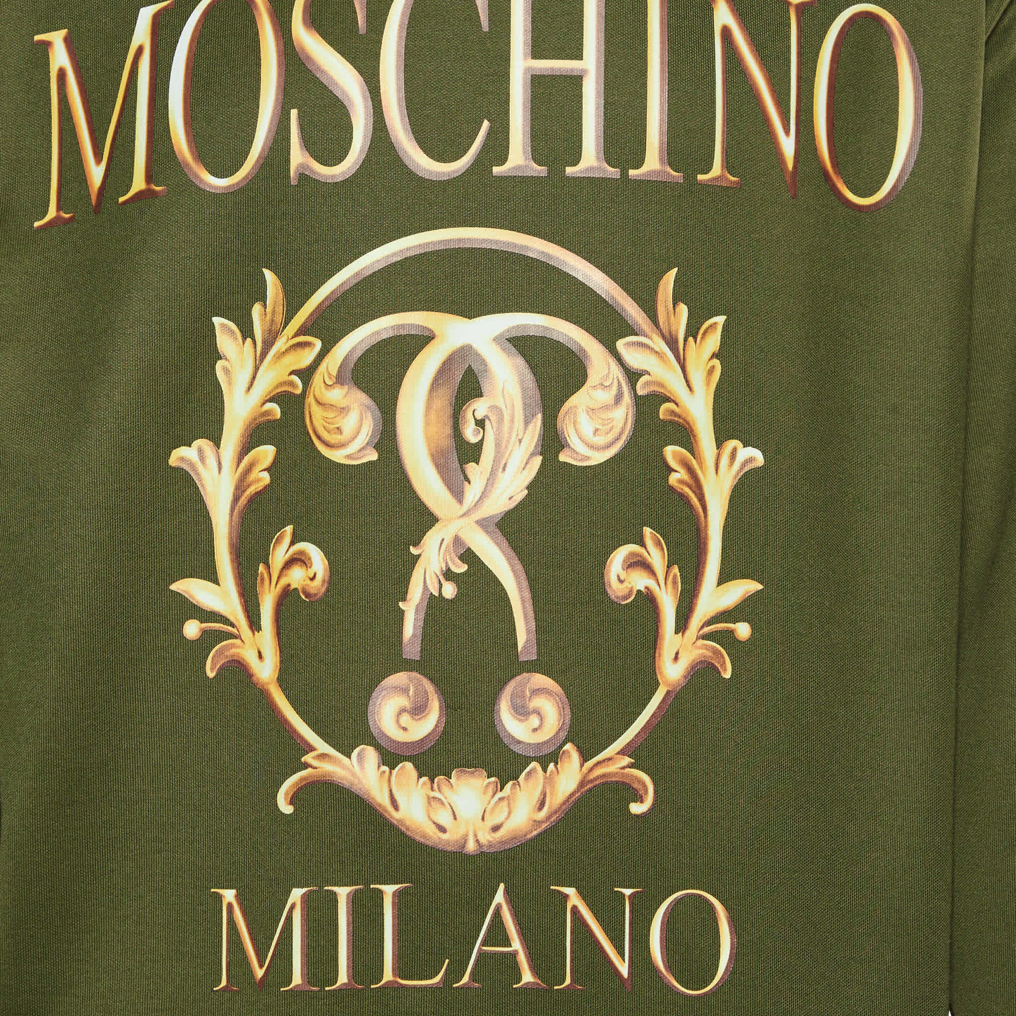 Moschino Couture Green Printed Jersey Sweatshirt