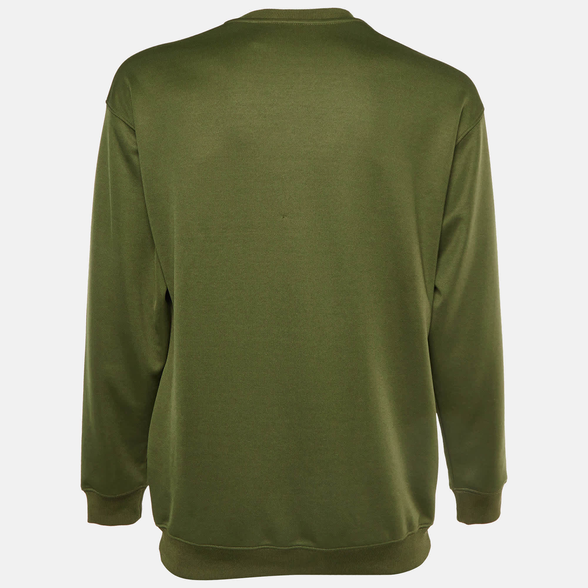 Moschino Couture Green Printed Jersey Sweatshirt