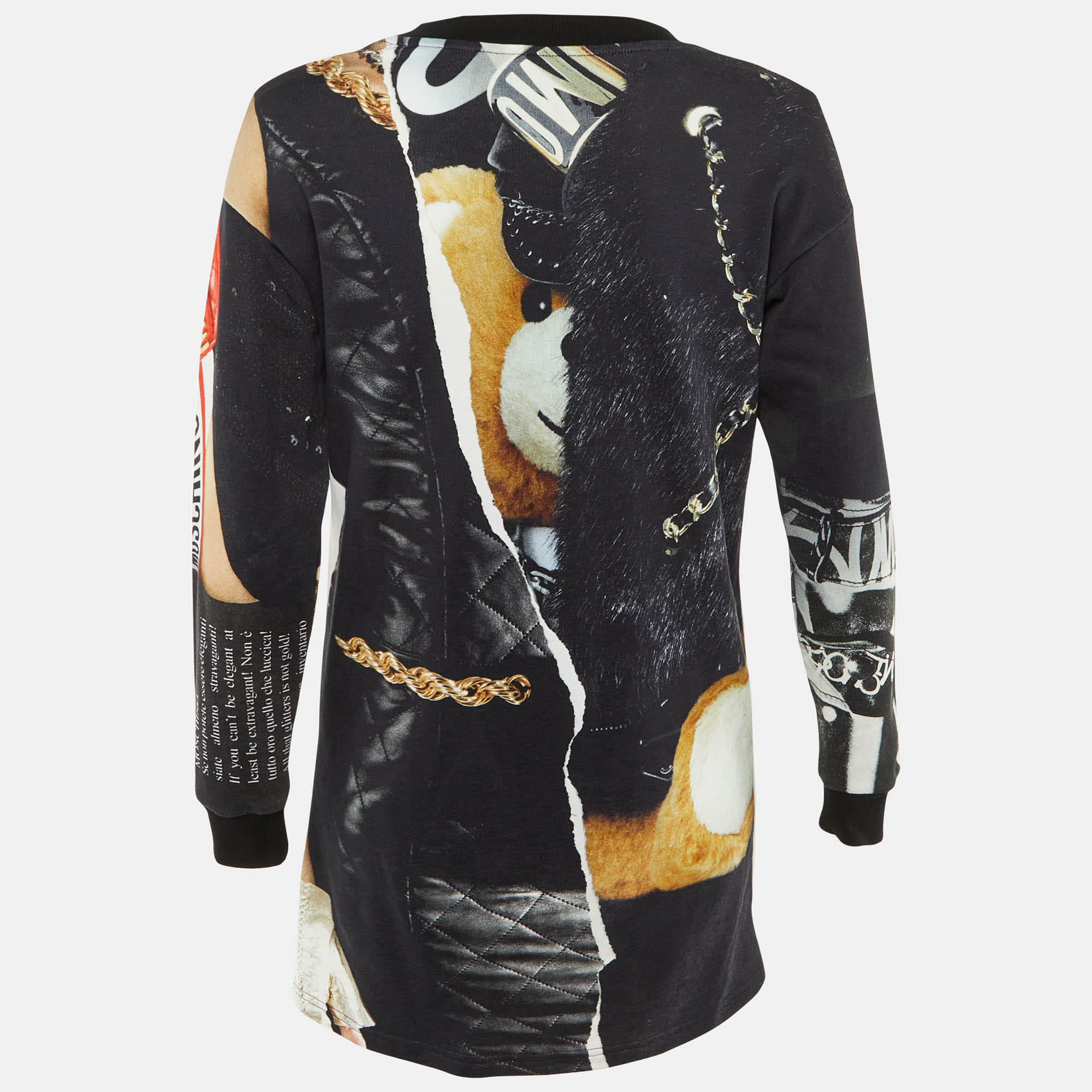 Moschino Couture Multicolor Printed Cotton Sweatshirt Mini Dress