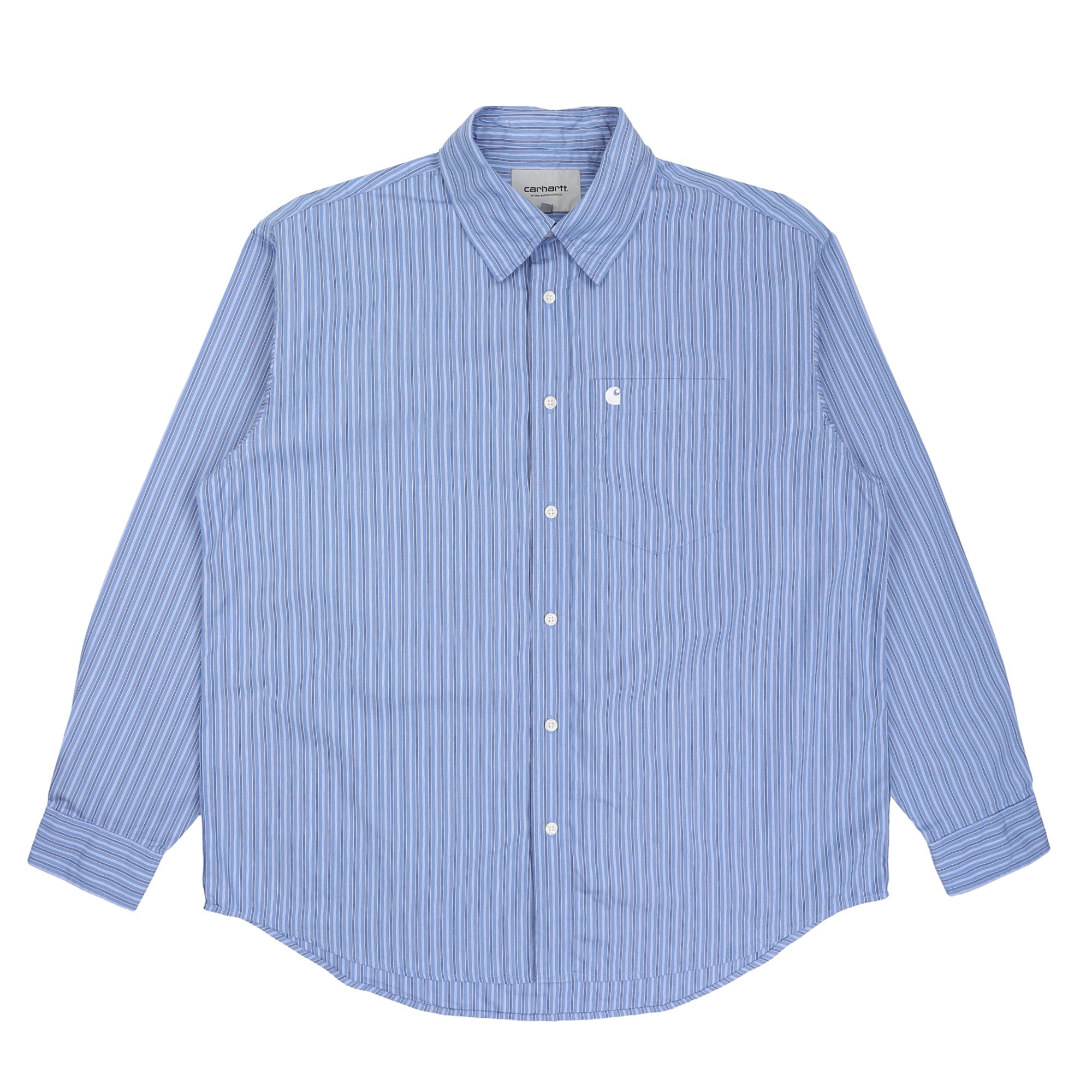 Carhartt Wip L/S Keene Shirt - Keene Stripe, Curacao