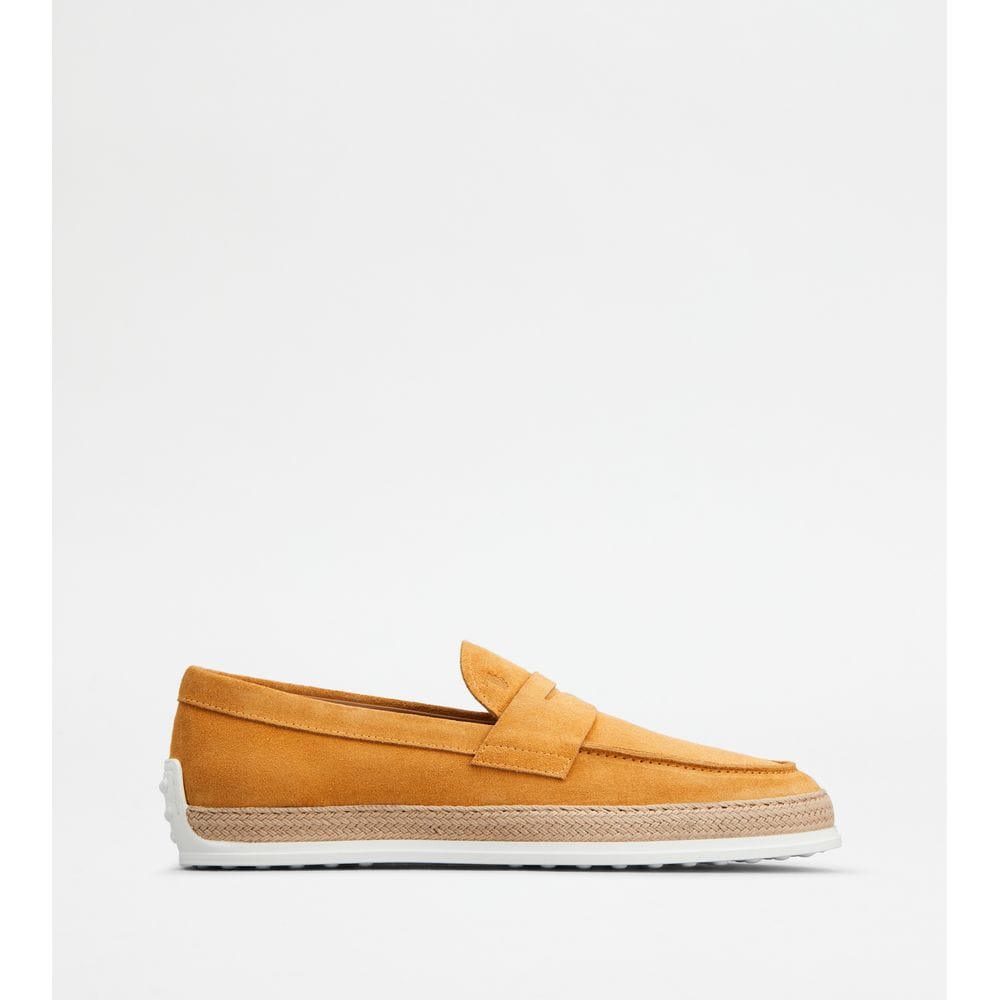 Tod's Tods Loafers In Suede Yellow Mens