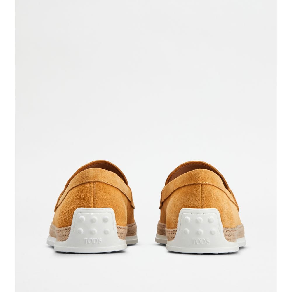 Tod's Tods Loafers In Suede Yellow Mens