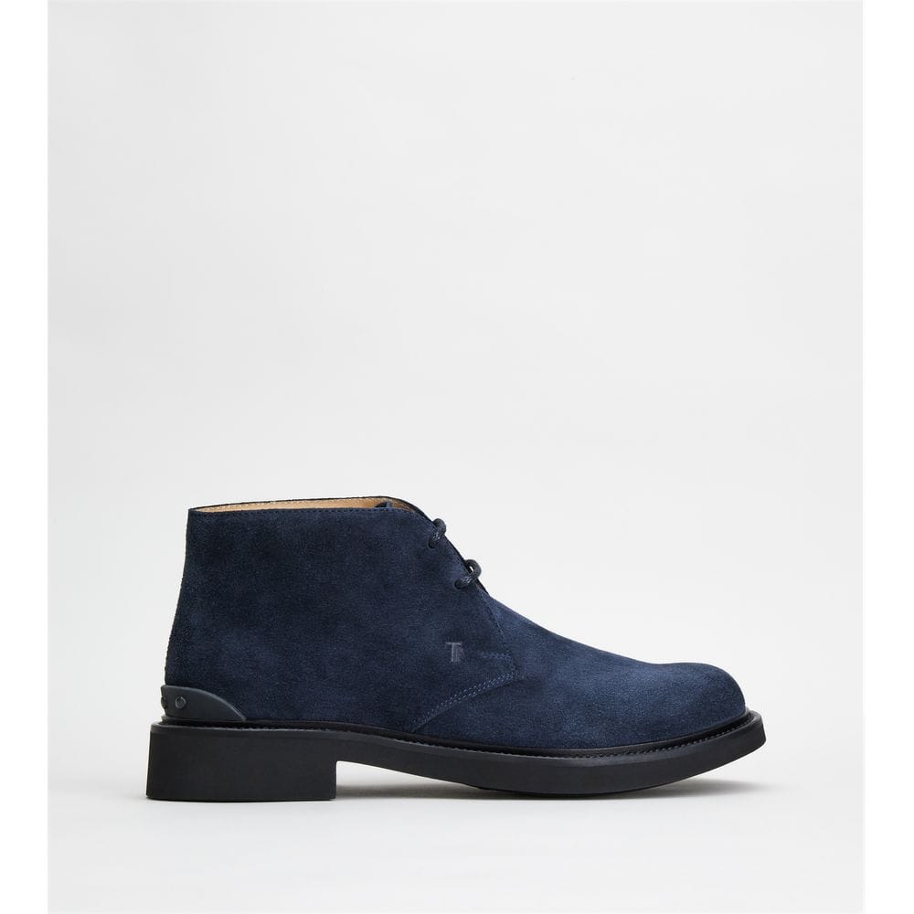 Tod's Tods Desert Boots In Suede Blue Mens
