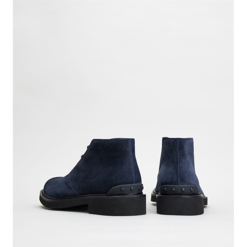 Tod's Tods Desert Boots In Suede Blue Mens
