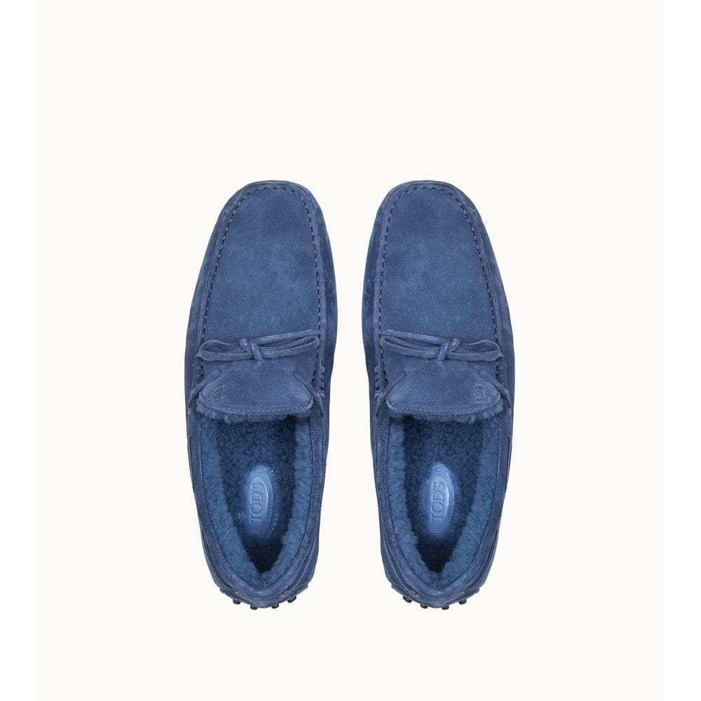Tod's Tods Gommino Driving Shoes In Suede Blue Mens