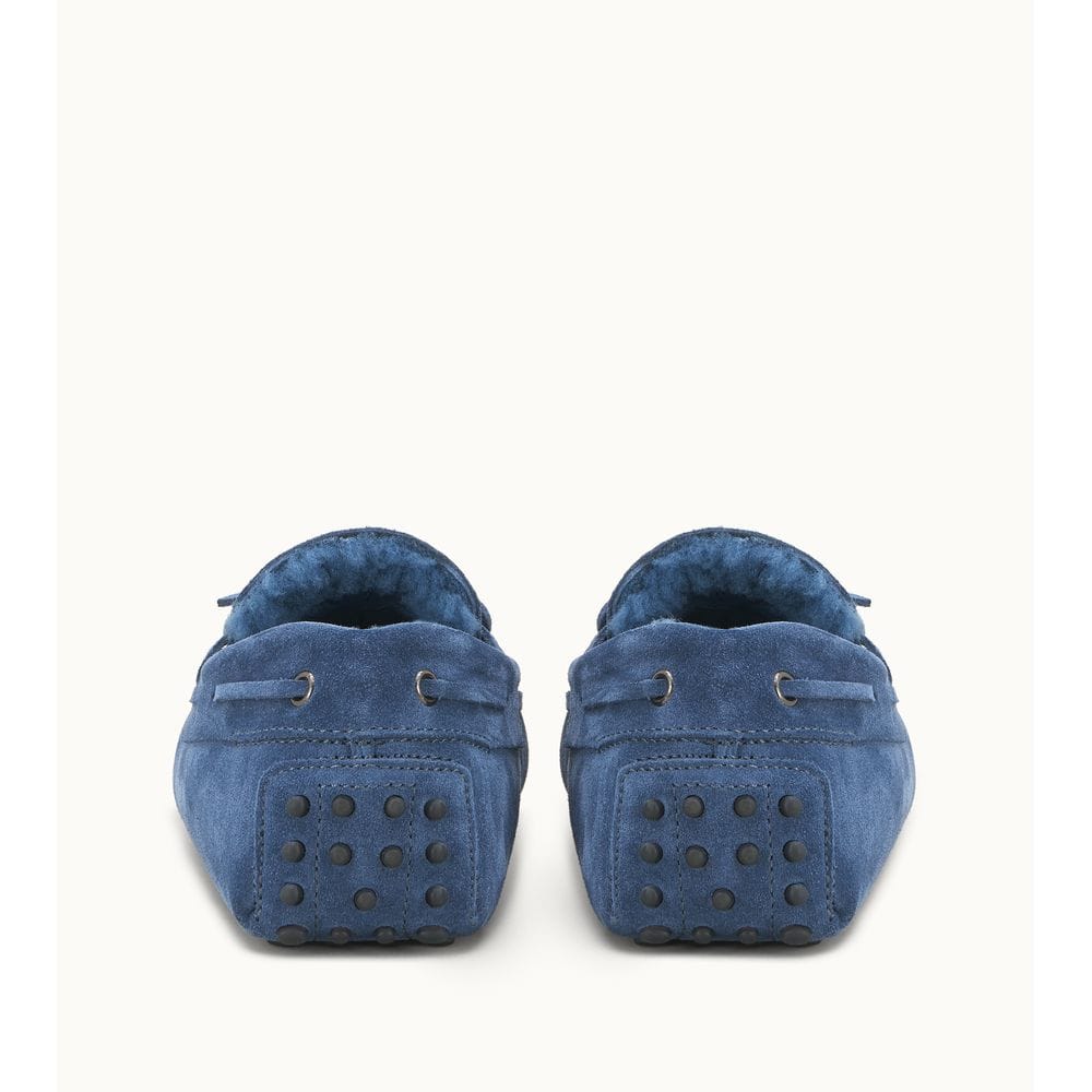 Tod's Tods Gommino Driving Shoes In Suede Blue Mens