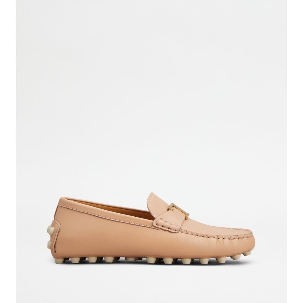 Tod's Tods T Timeless Gommino Bubble Loafers In Leather Pink Womens