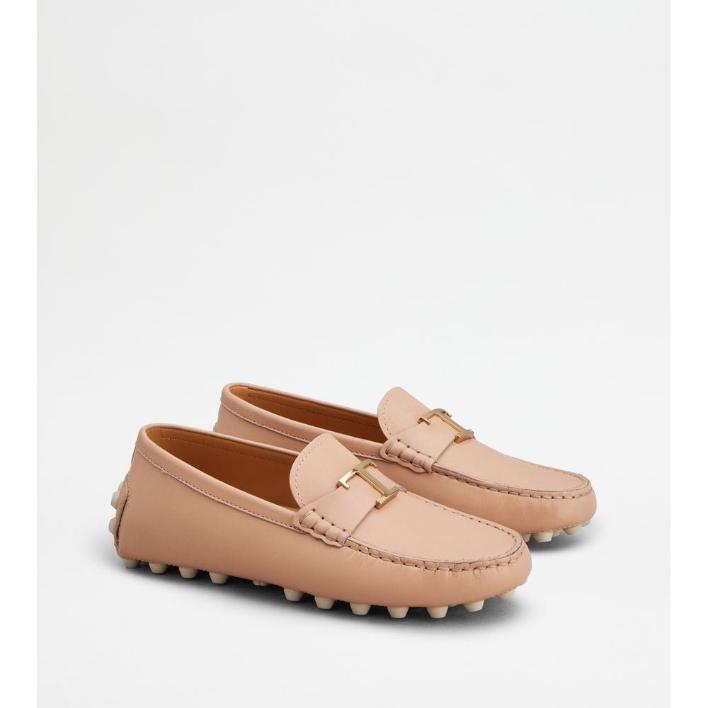 Tod's Tods T Timeless Gommino Bubble Loafers In Leather Pink Womens
