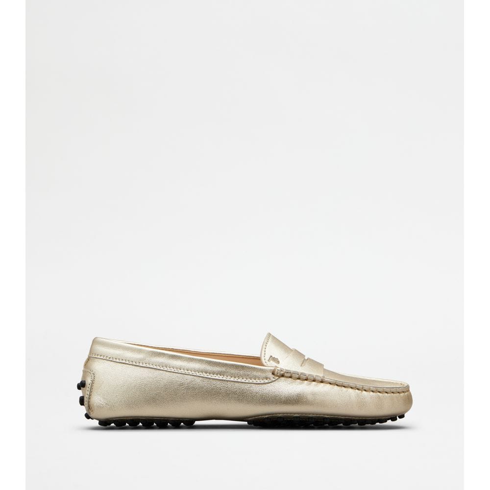 Tod's Tods Gommino Loafers In Leather Gold Womens