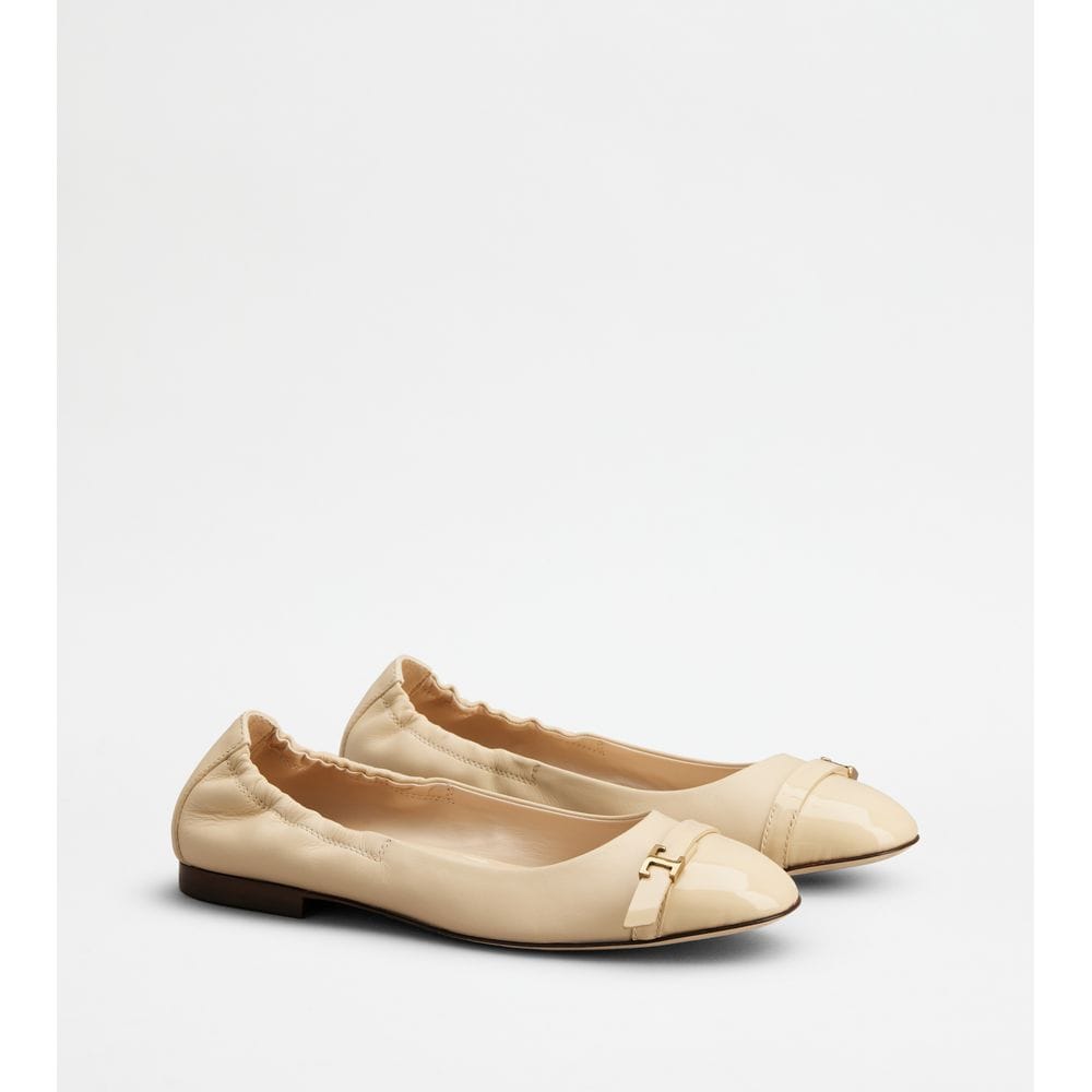 Tod's Tods Ballerinas In Leather Beige Womens