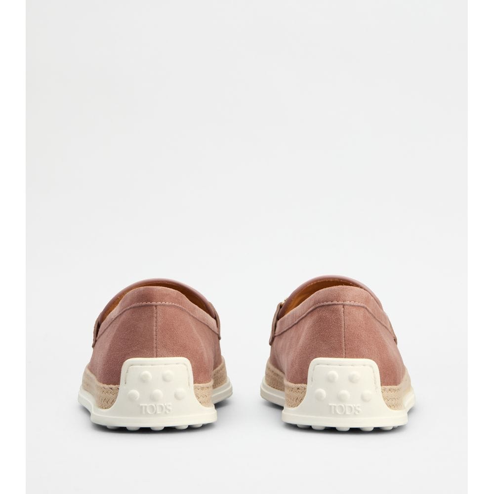 Tod's Tods Loafers In Suede Pink Womens