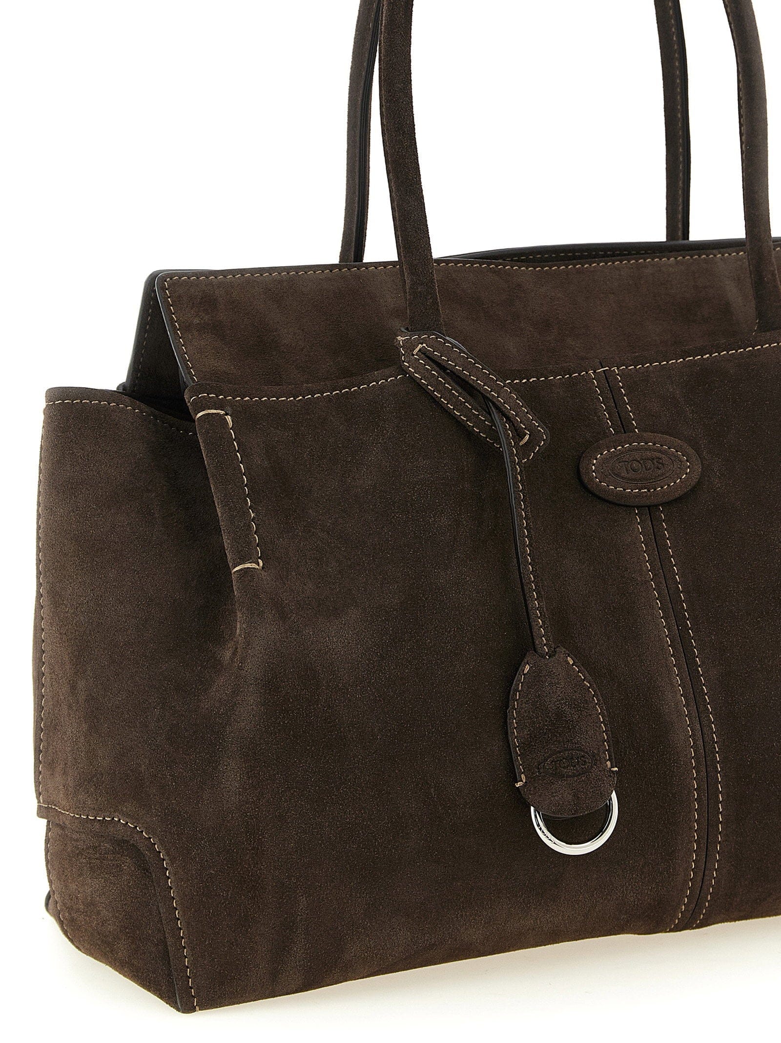 Tod's Suede Shopping Shoulder Bag — Brown
