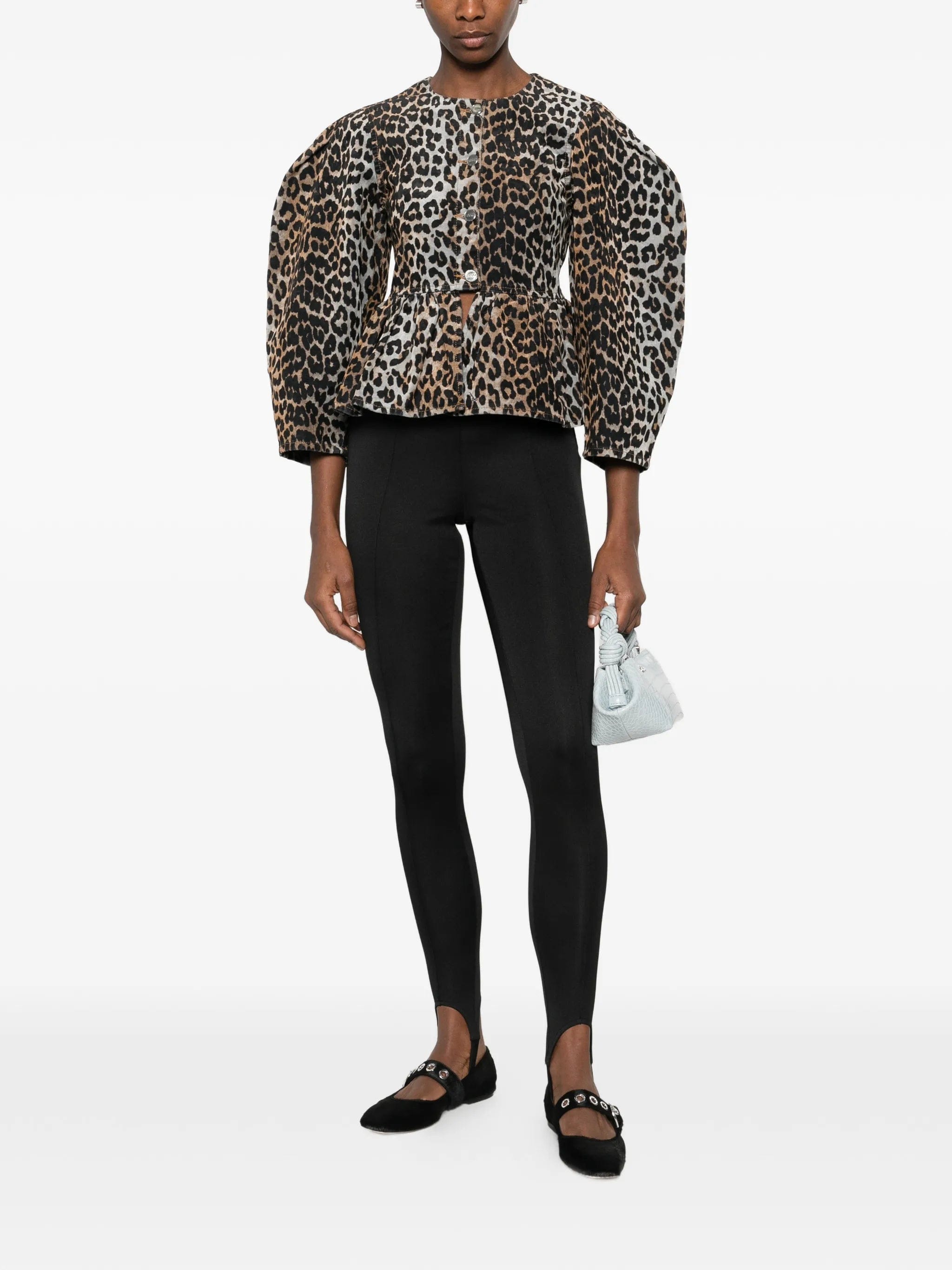 GANNI animal - print fitted jacket