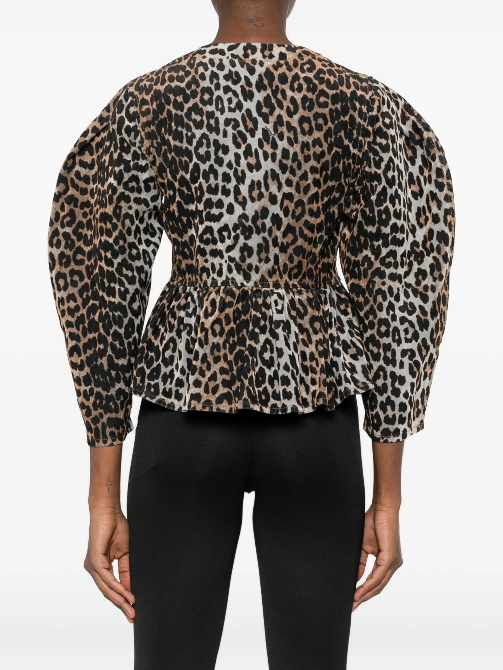 GANNI animal - print fitted jacket