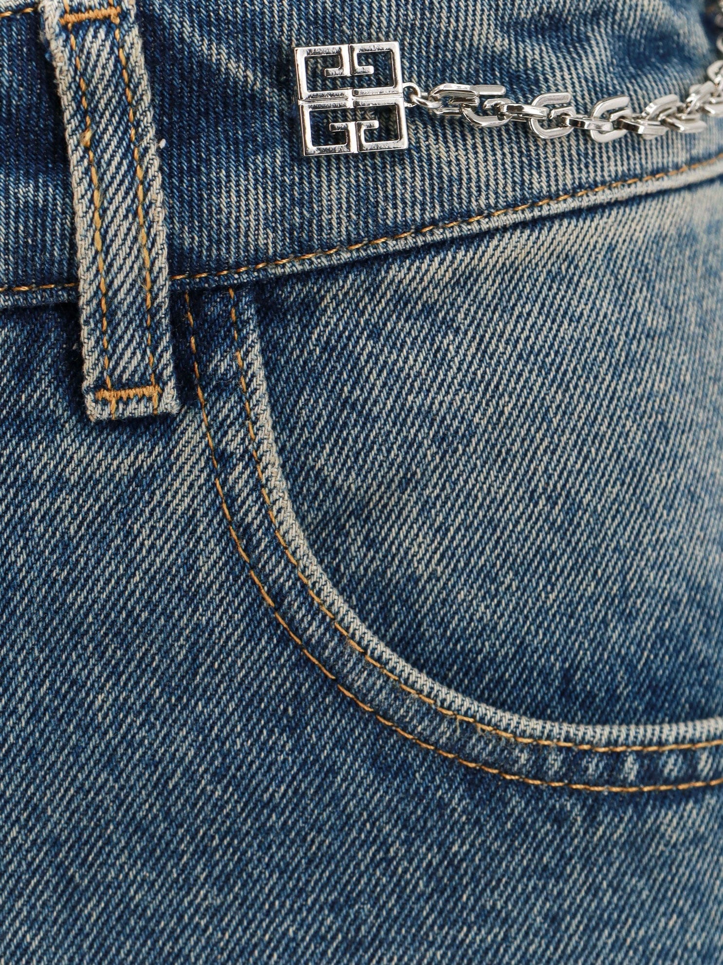 Givenchy Denim skirt with 4 g chain