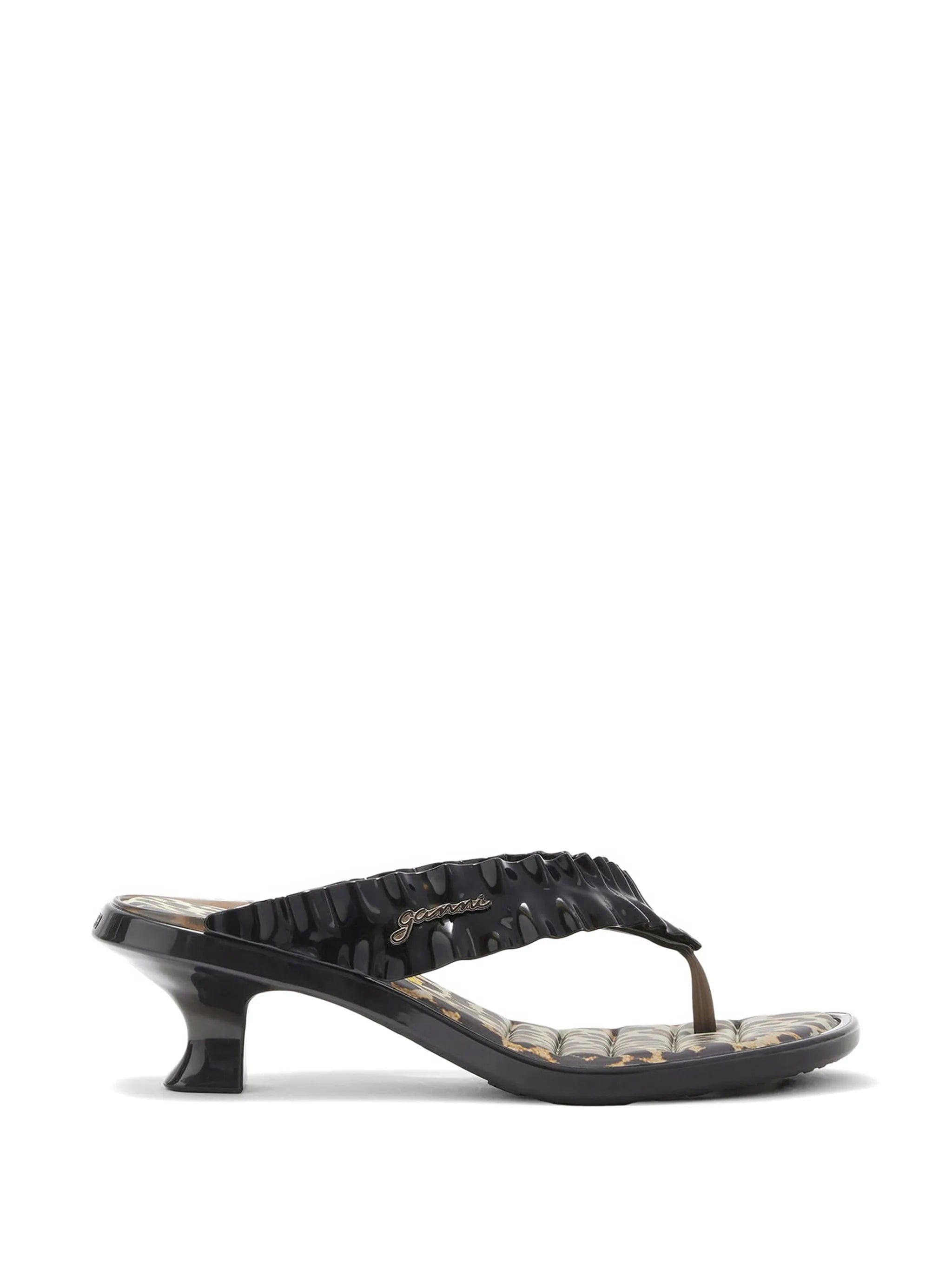 GANNI x Melissa thong kitten heels in leopard