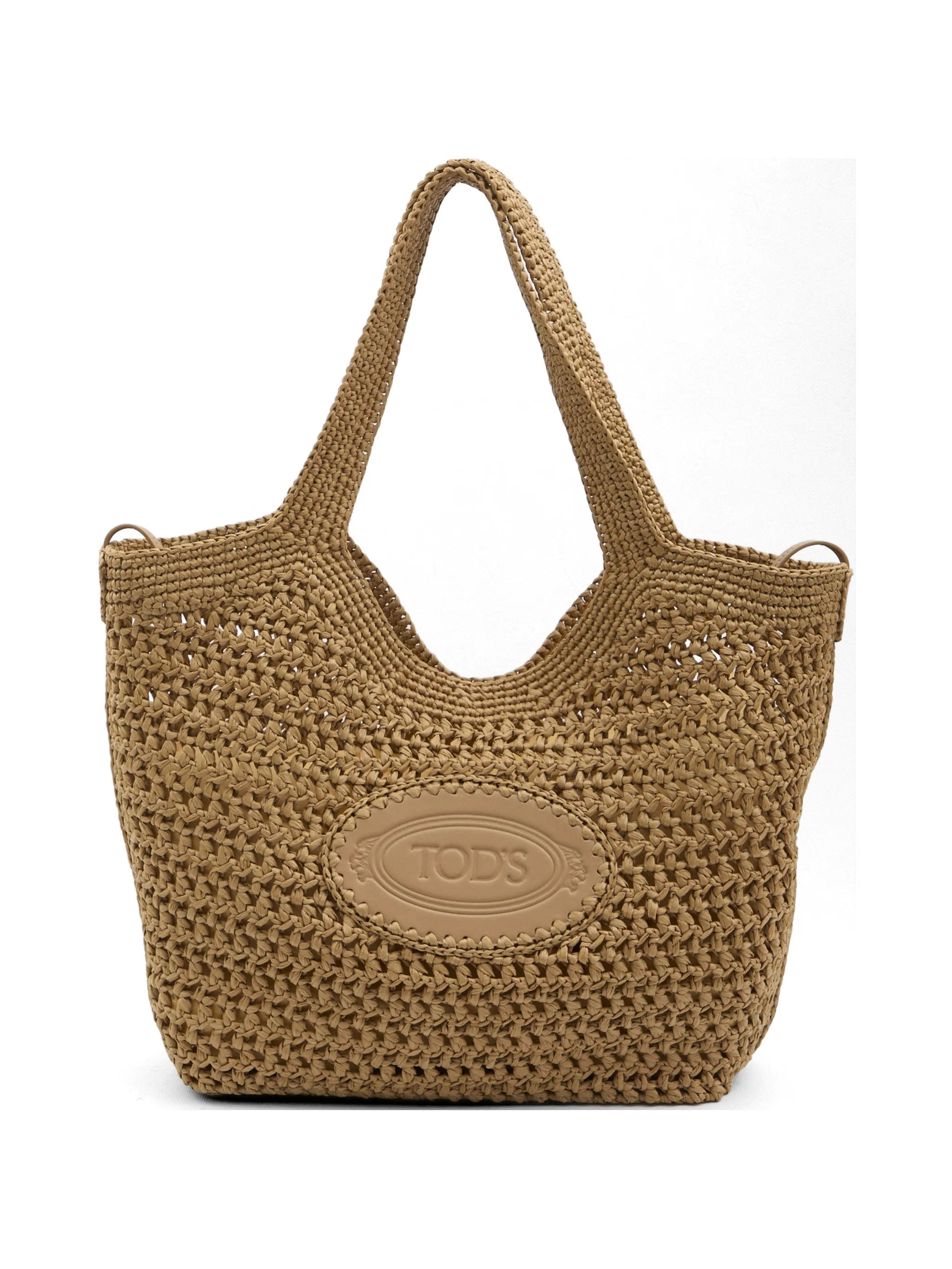 Tod's crochet raffia shopping bag