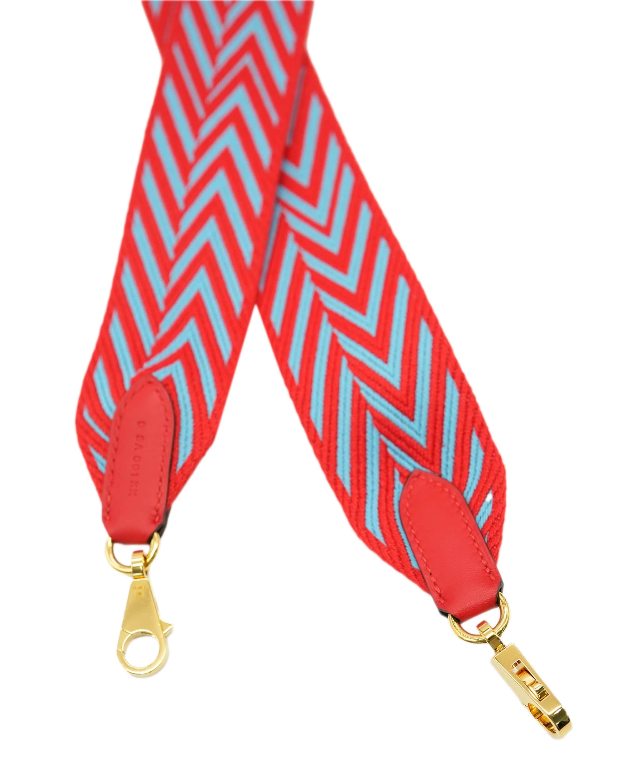 Hermès Canvas Guitar Strap - Red/Blue ALC2132