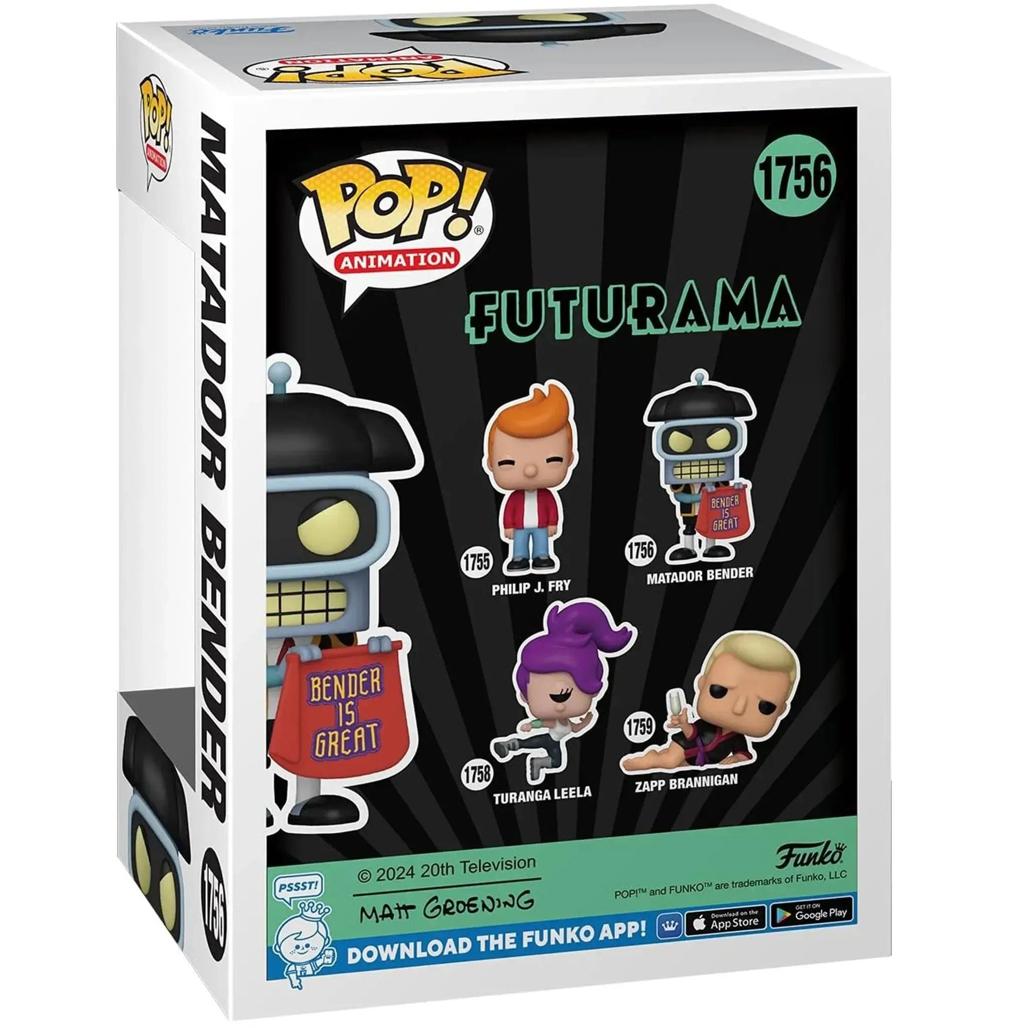 Funko Futurama - Matador Bender Figure (4.25", Vinyl) - Funko - Pop! Animation Series (1756) - (2024)