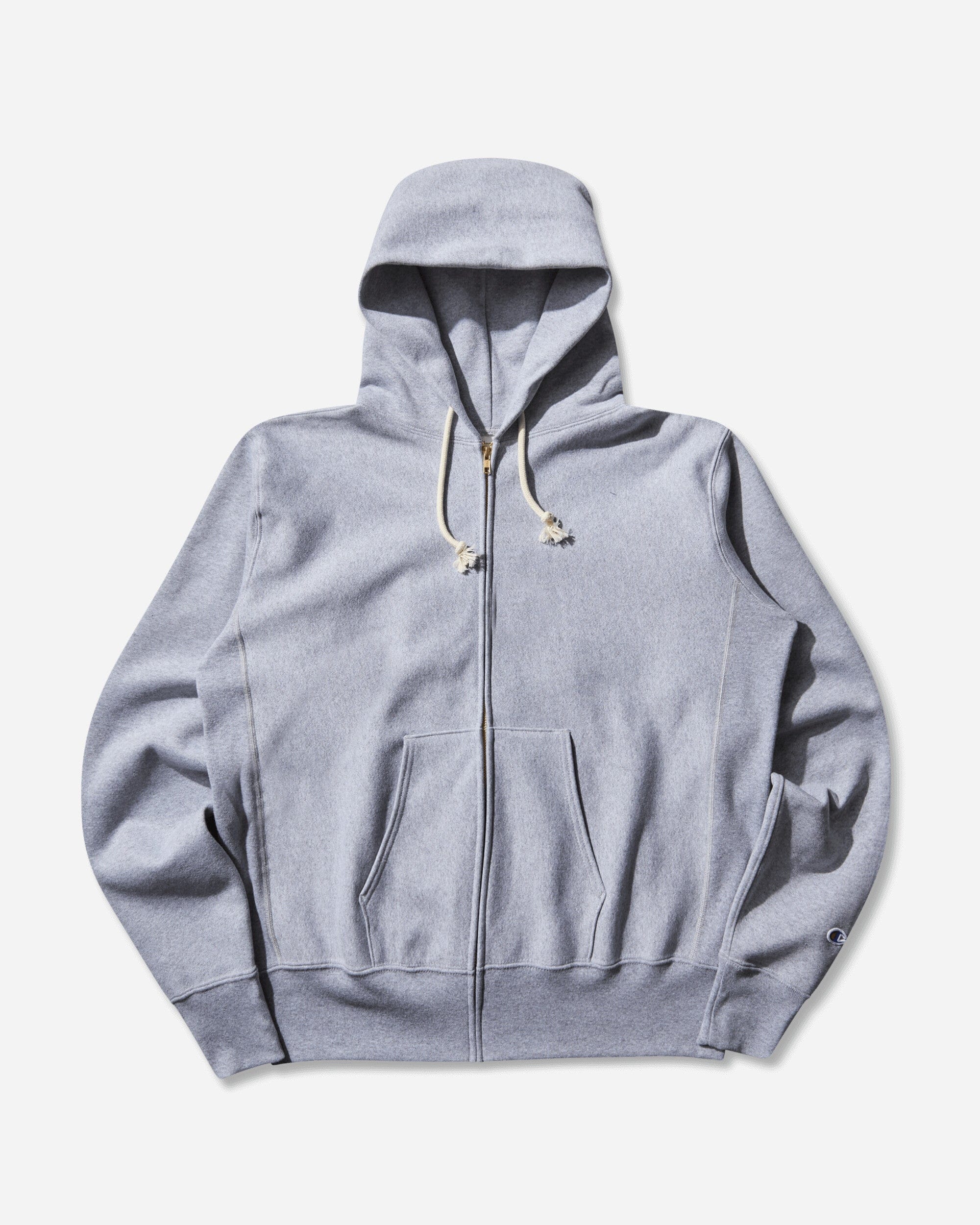 Champion Men's Made in USA Reverse Weave Zipped Hoodie Oxford Gray