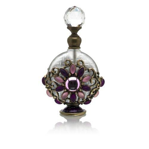 Welforth Perfume Bottle (Floral with Pink and Purple Rainstone) PB - 319