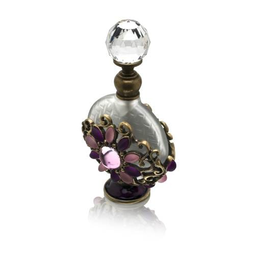 Welforth Perfume Bottle (Floral with Pink and Purple Rainstone) PB - 319