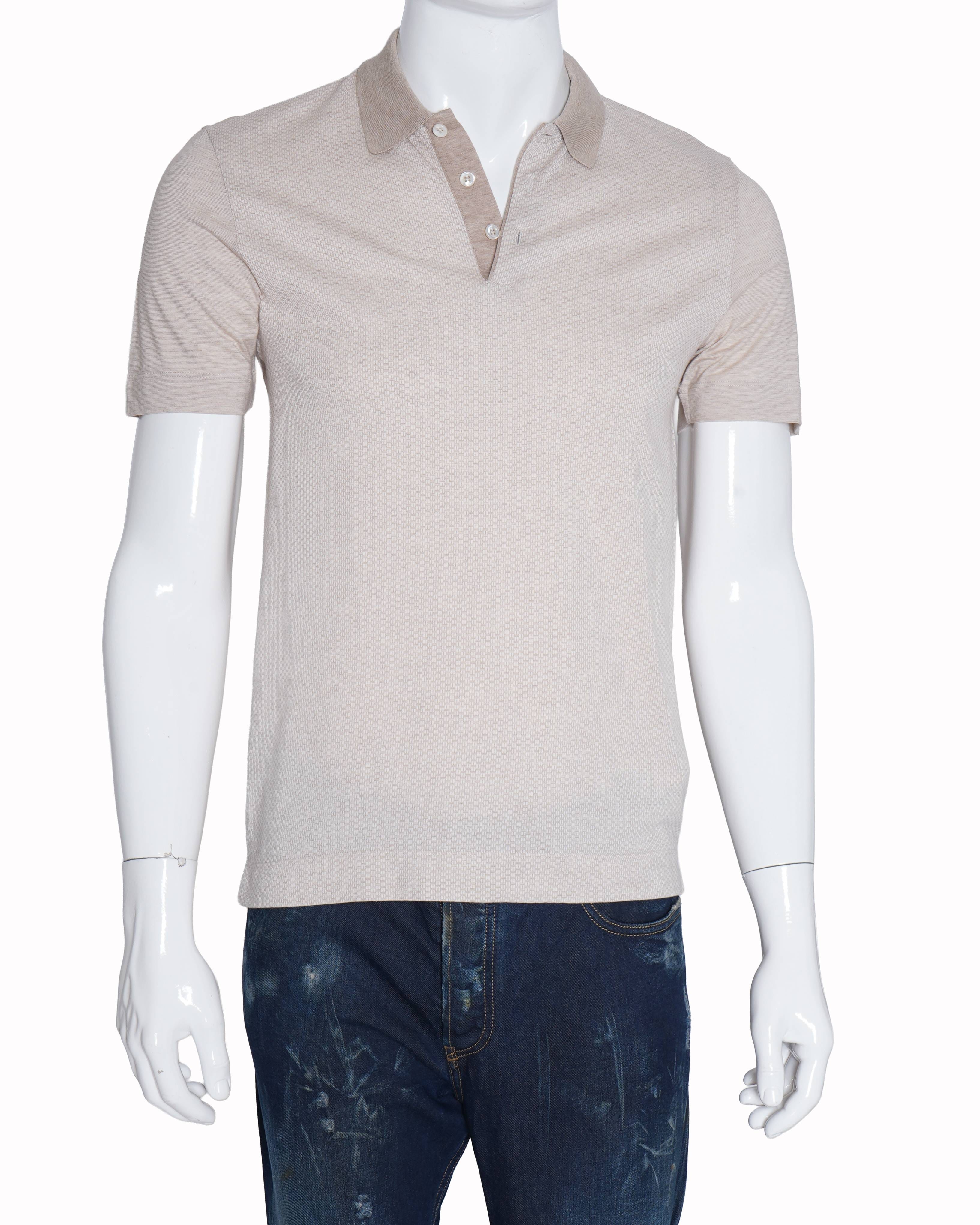 Boss Polo beige texture T-Shirt