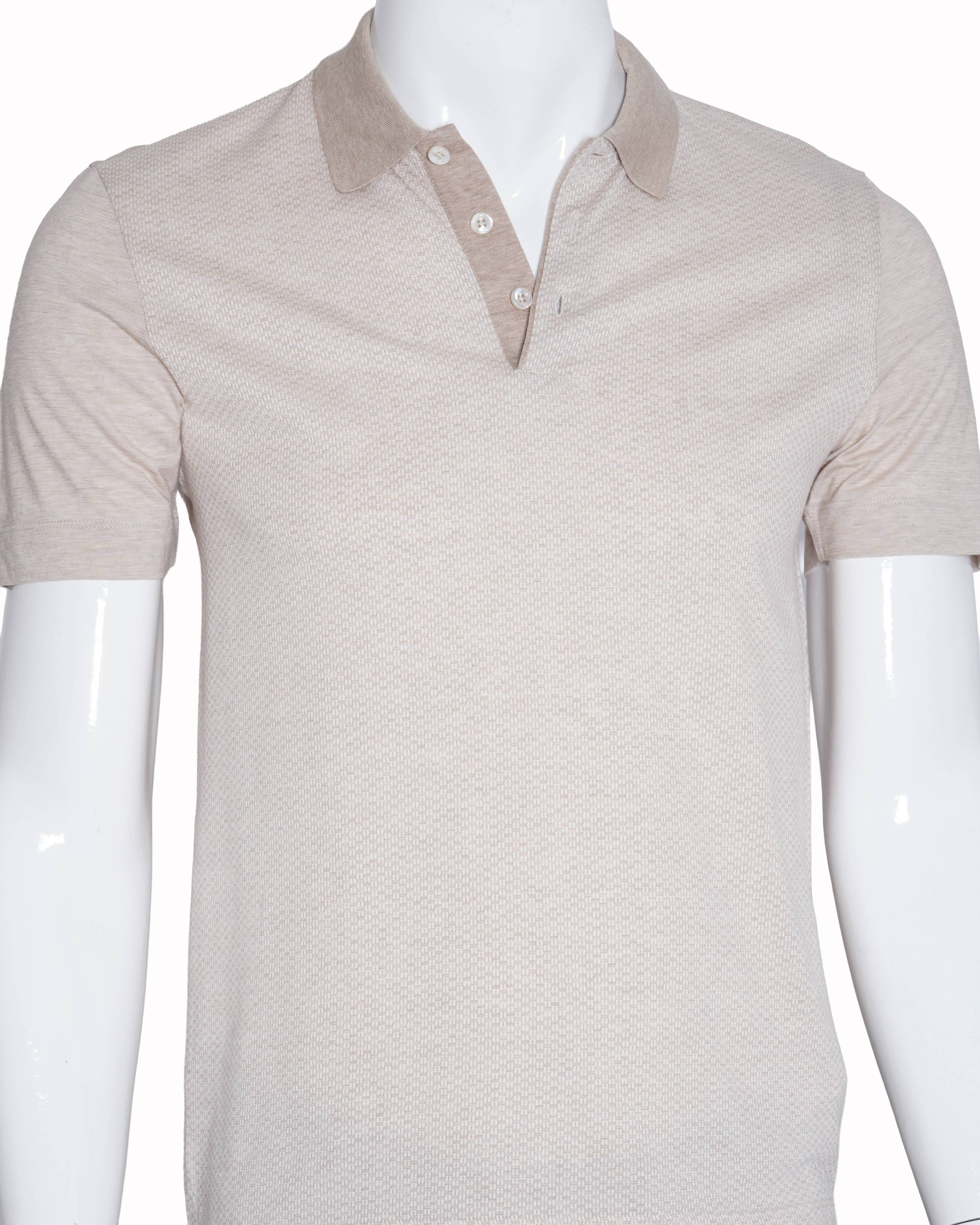 Boss Polo beige texture T-Shirt