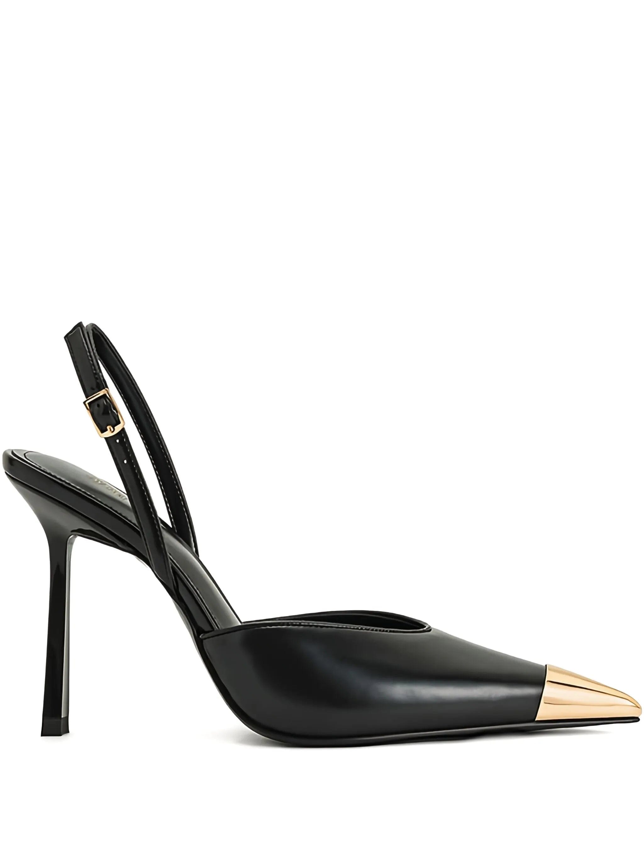 JW Pei 100 mm Gold Tipped Slingback sandals