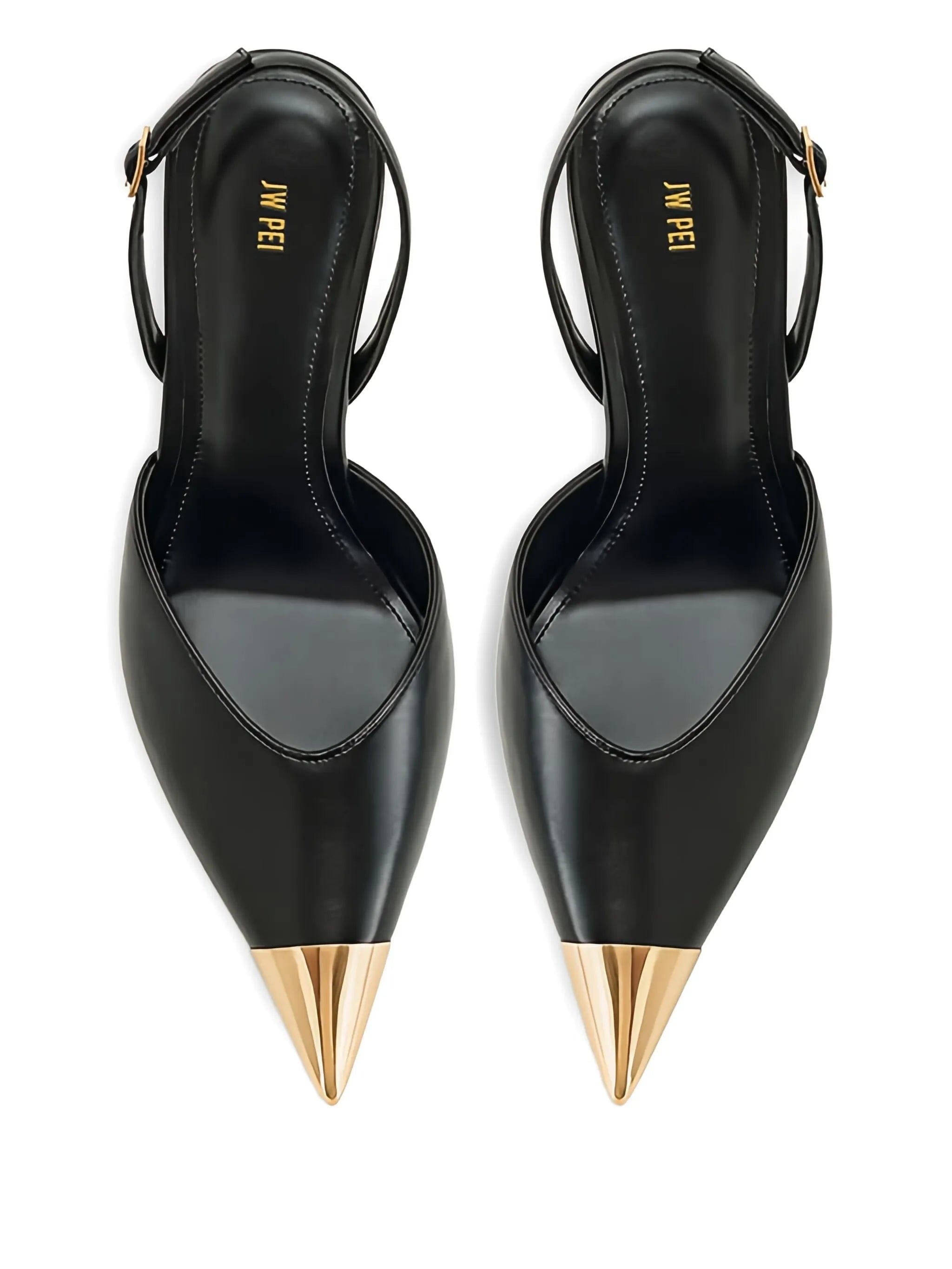 JW Pei 100 mm Gold Tipped Slingback sandals