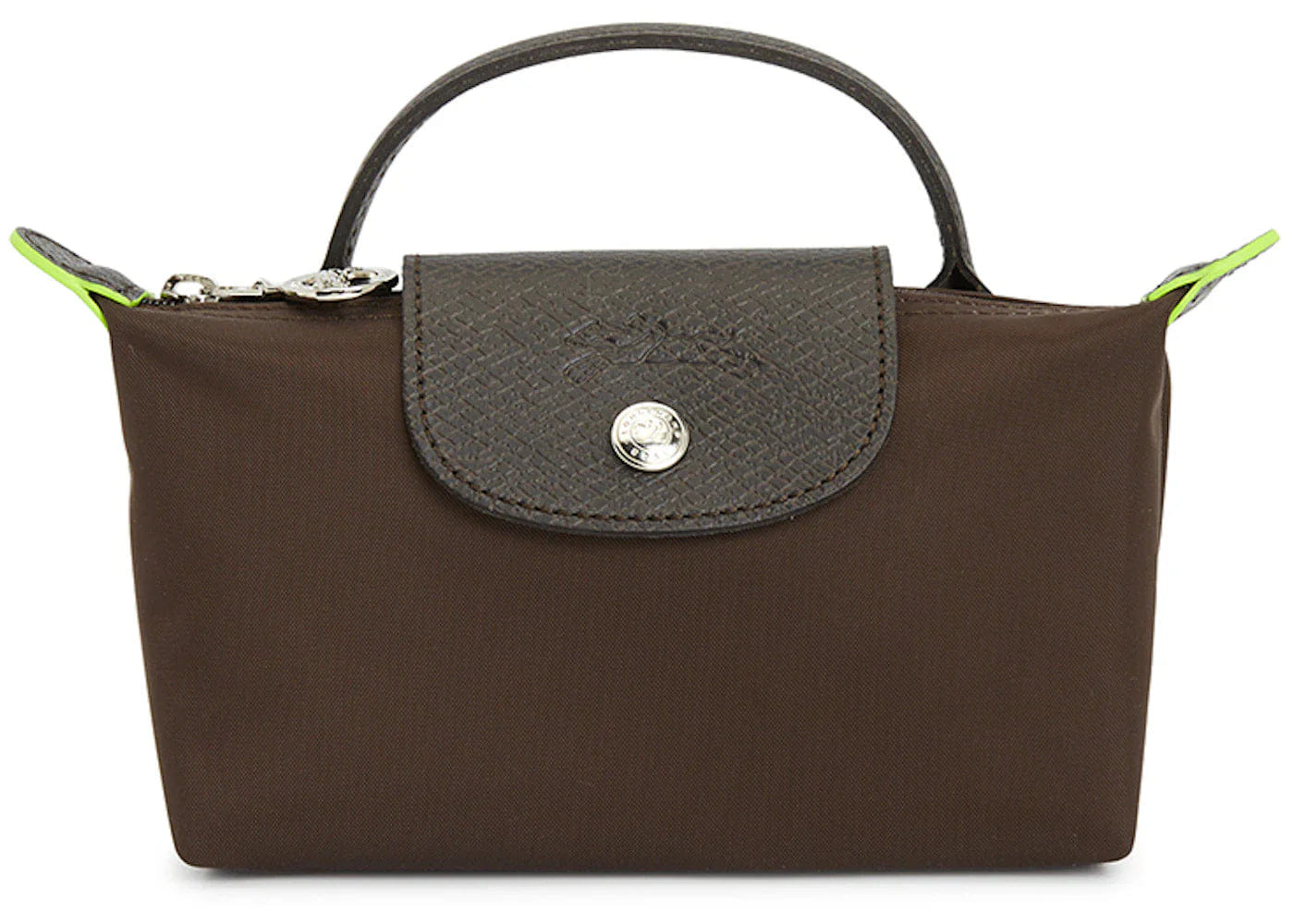 Long Champ Longchamp Le Pliage Green Pouch Tote Brown