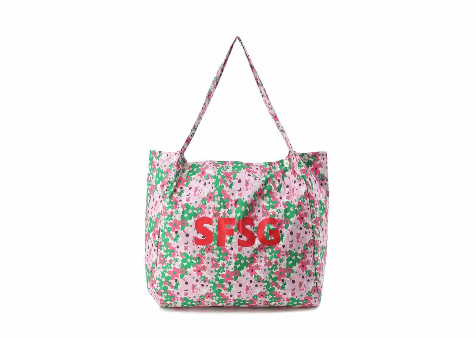 SFSG Floral Printed Logo Tote Bag Pink SFG4BSB014