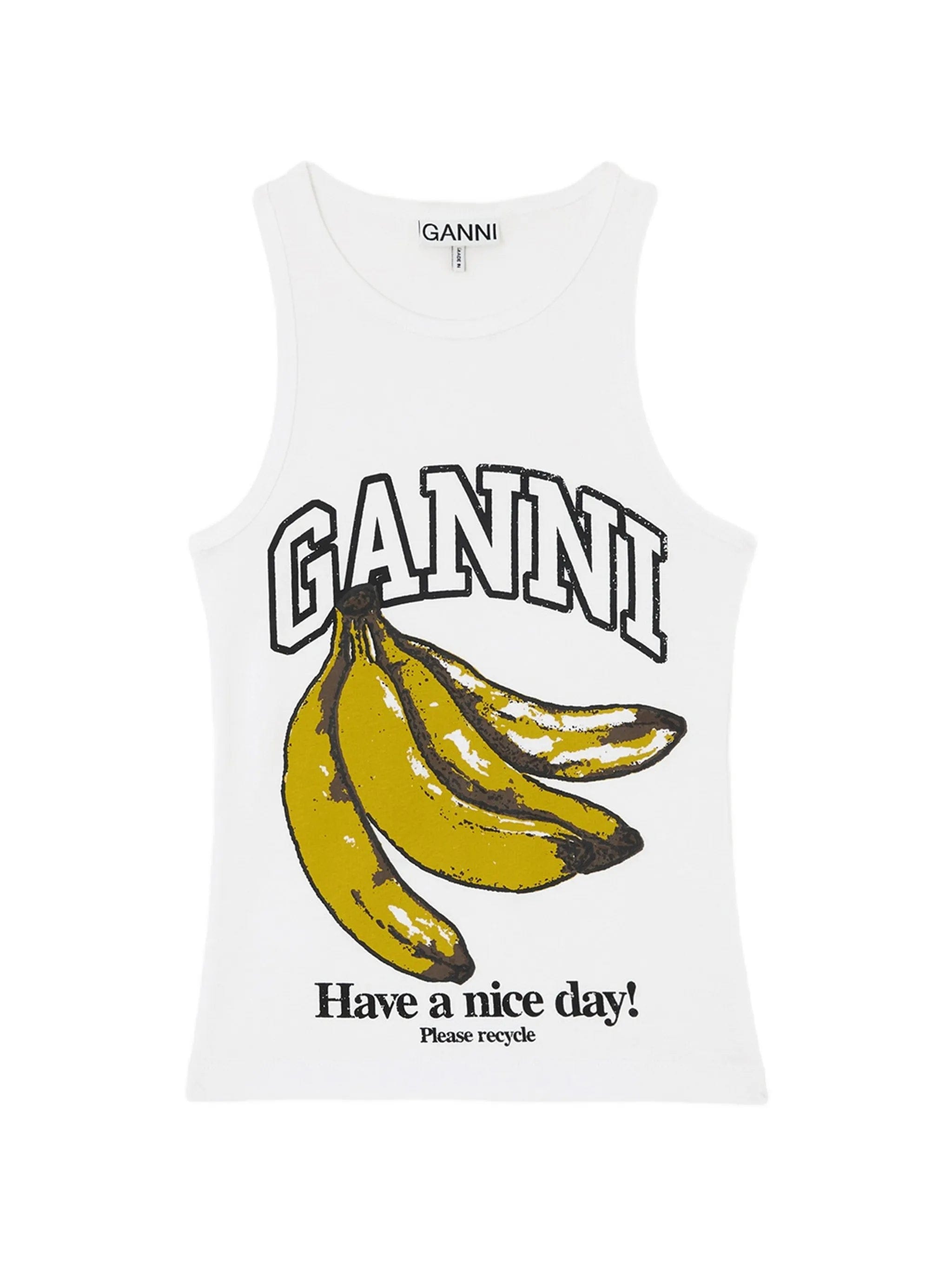 GANNI banana - print tank top