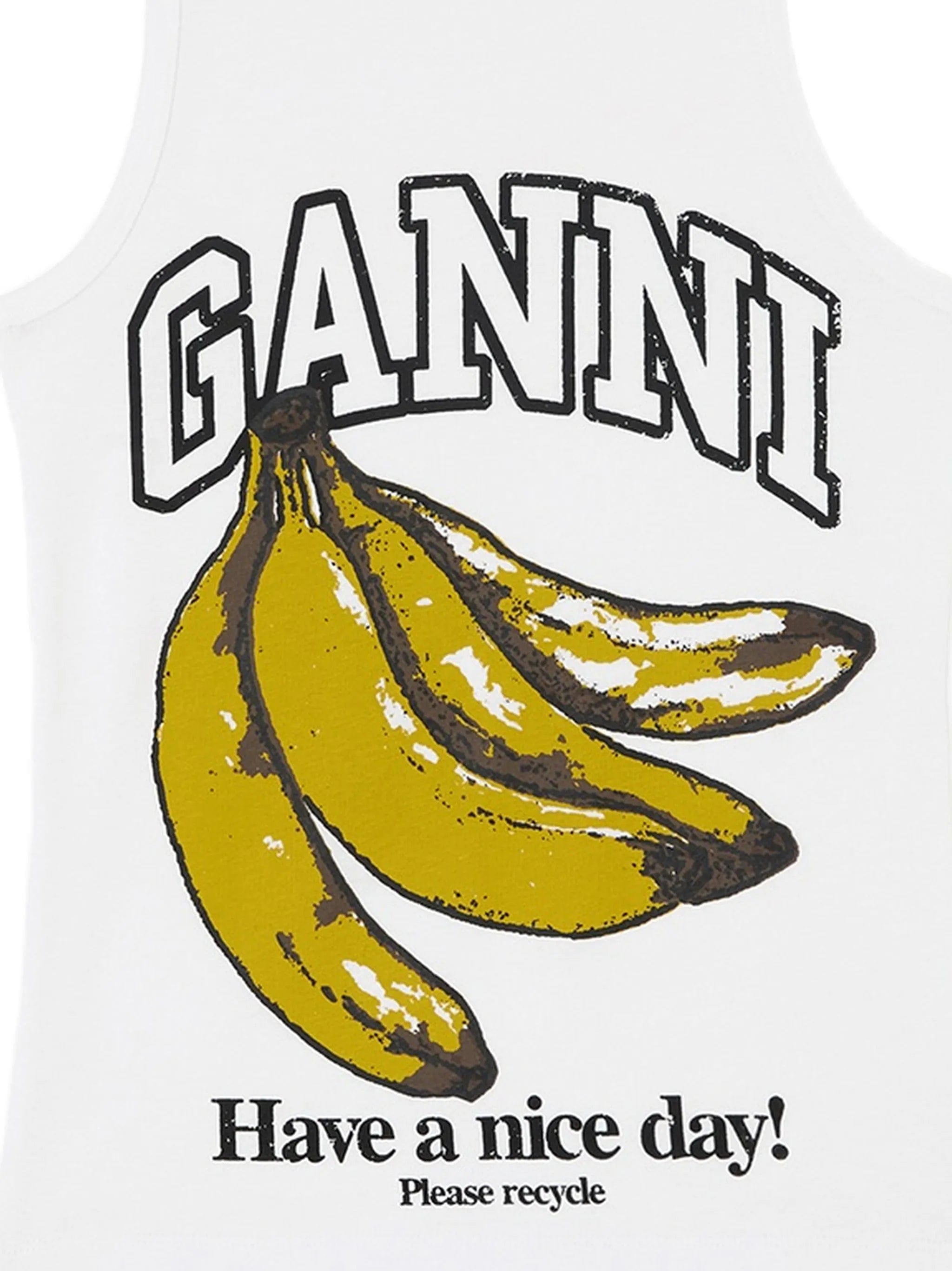 GANNI banana - print tank top