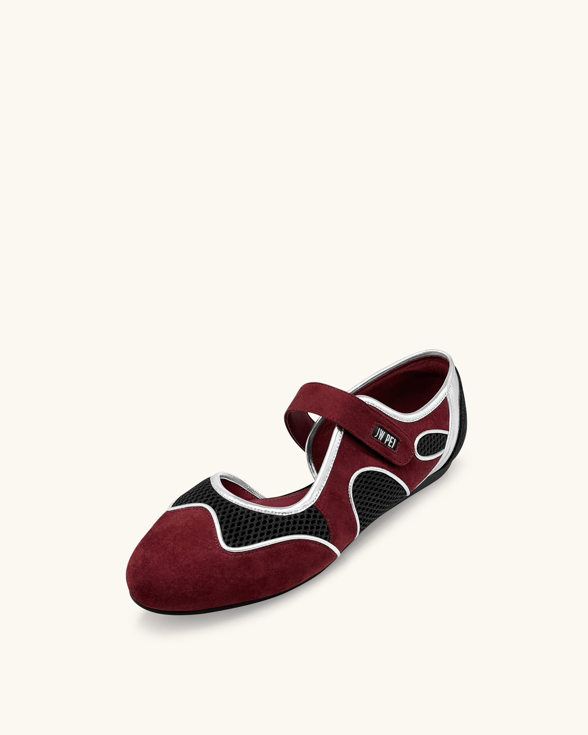 Jw Pei Zoe Mary Janes Flats Burgundy Black
