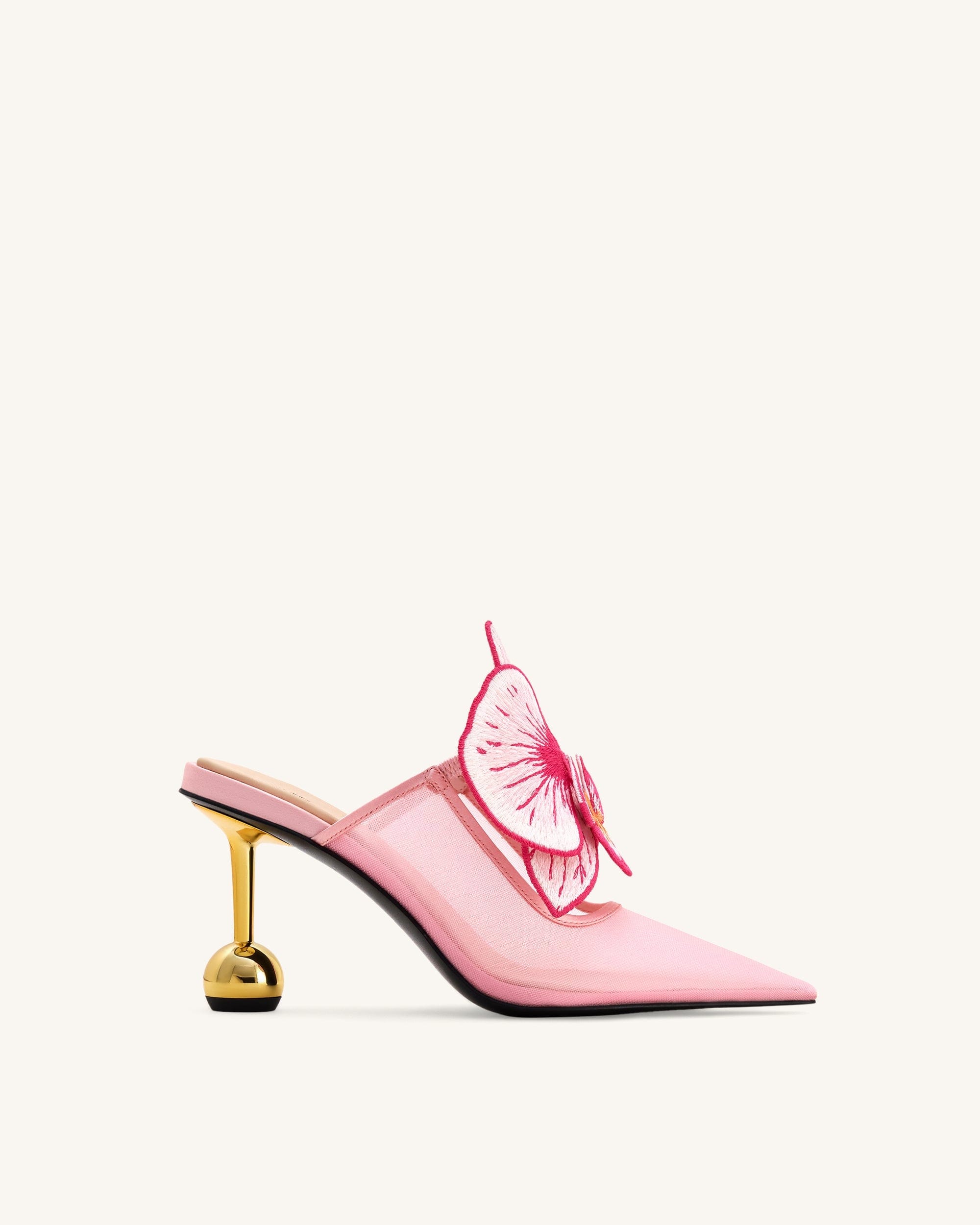 Jw Pei Sofia Orchid Sphere Heel Mules Pink