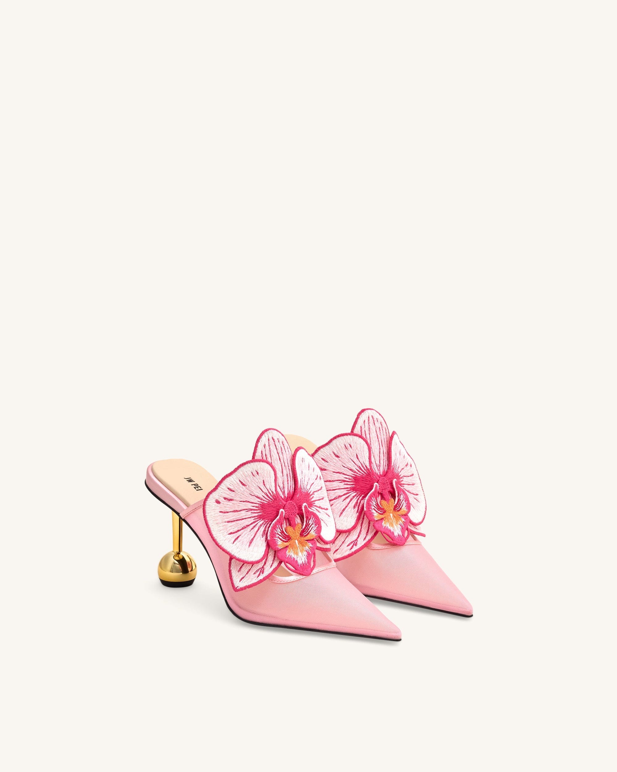 Jw Pei Sofia Orchid Sphere Heel Mules Pink