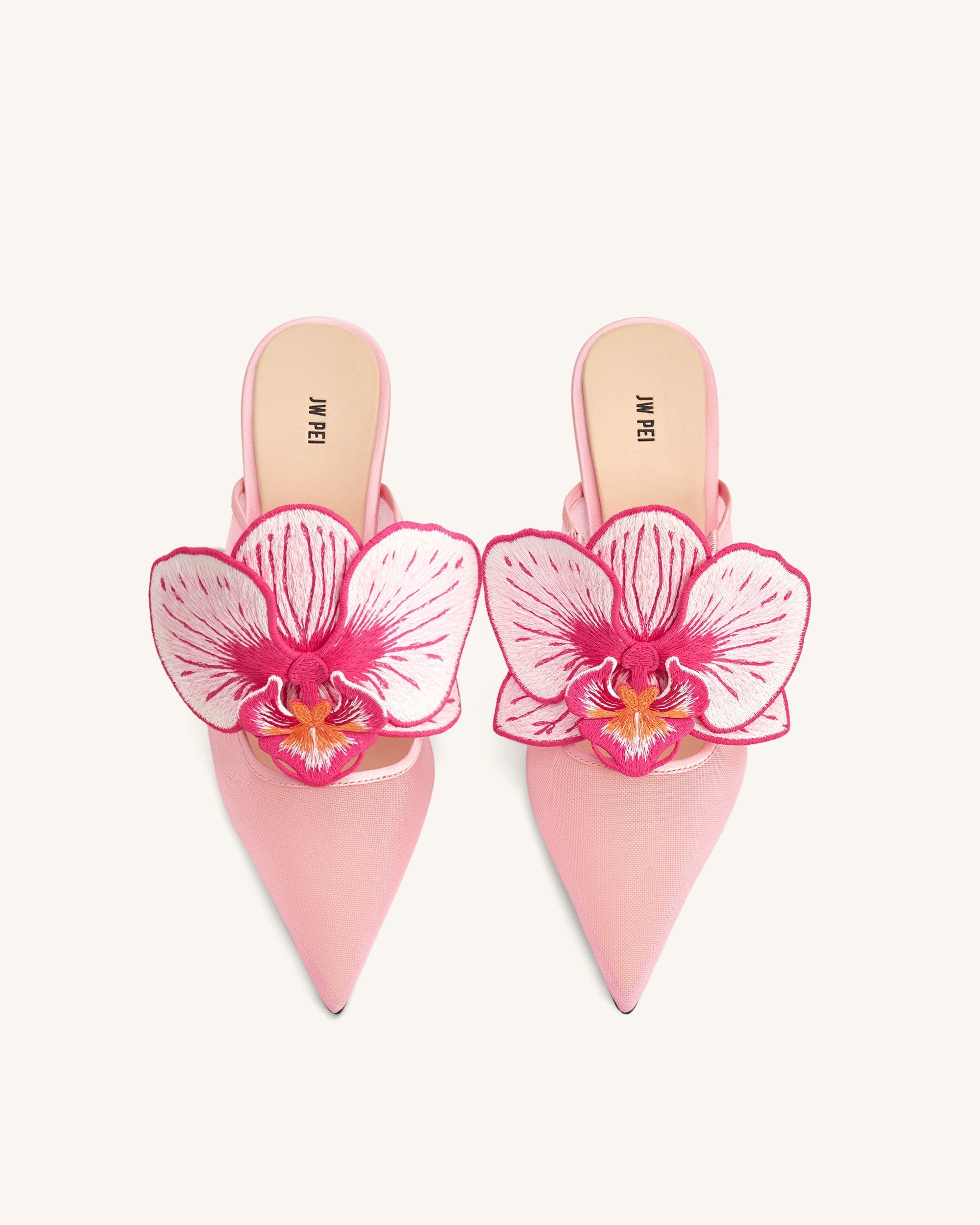 Jw Pei Sofia Orchid Sphere Heel Mules Pink