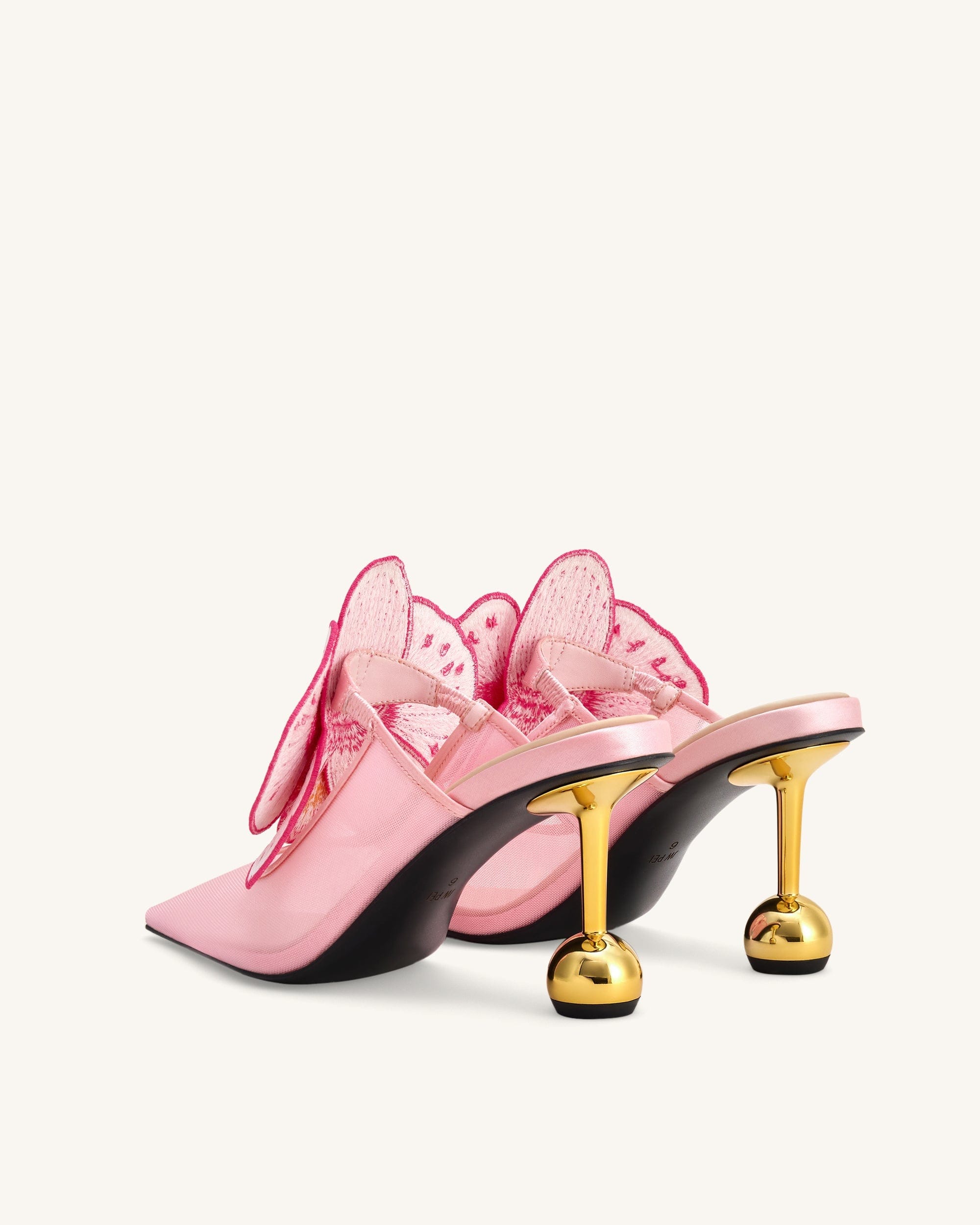 Jw Pei Sofia Orchid Sphere Heel Mules Pink