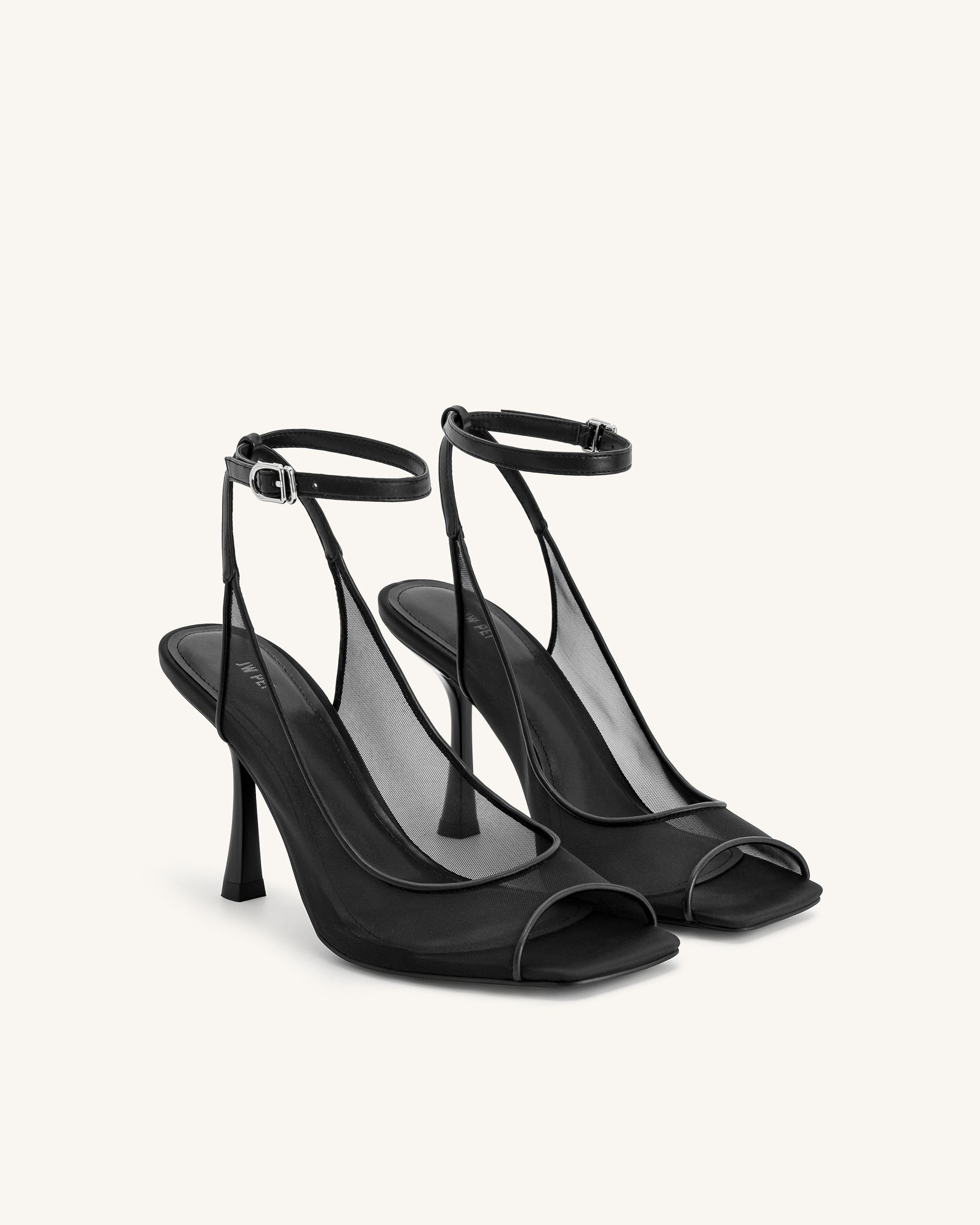 Jw Pei Serenity Open Toe Mesh Slingback Sandals Black