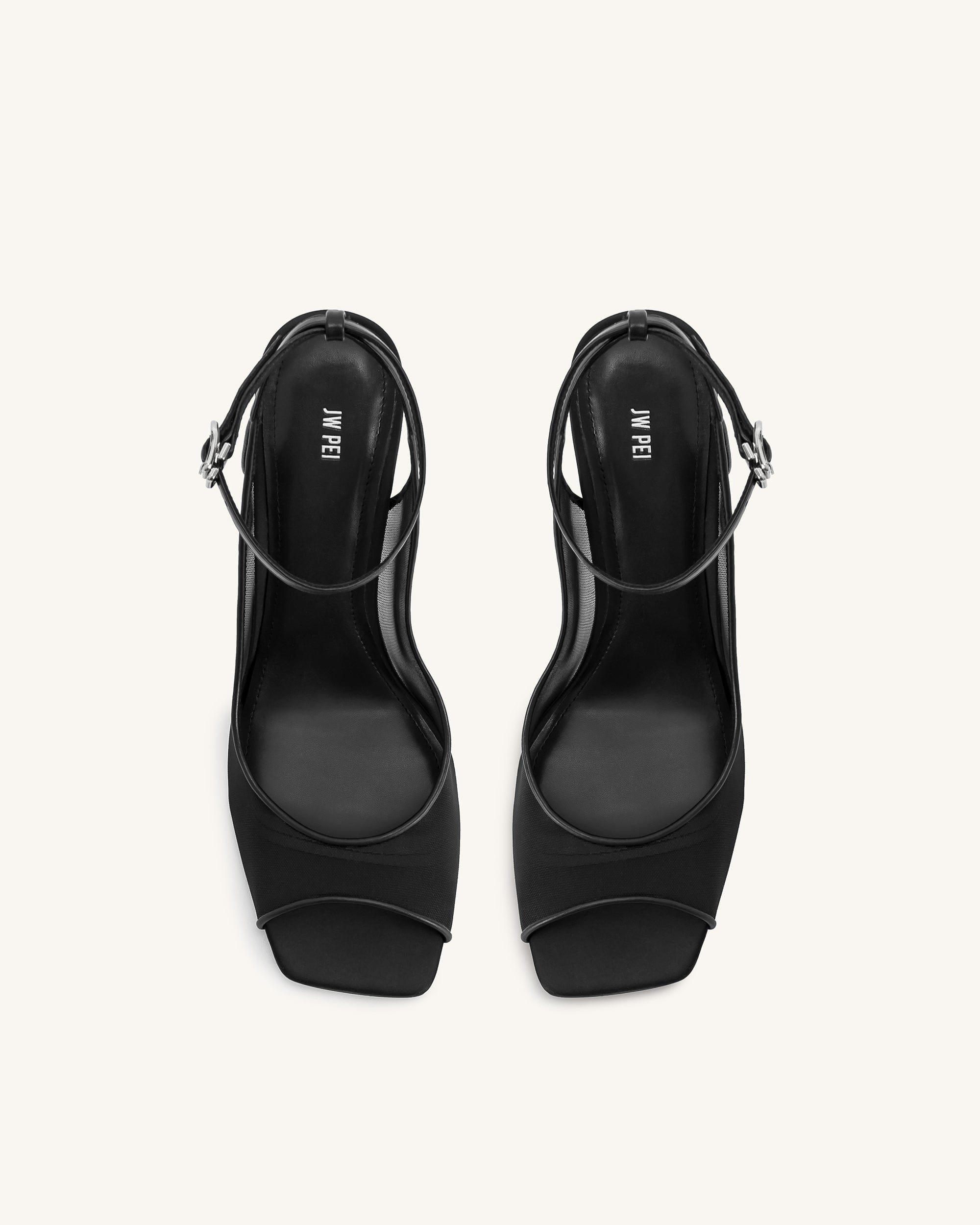 Jw Pei Serenity Open Toe Mesh Slingback Sandals Black