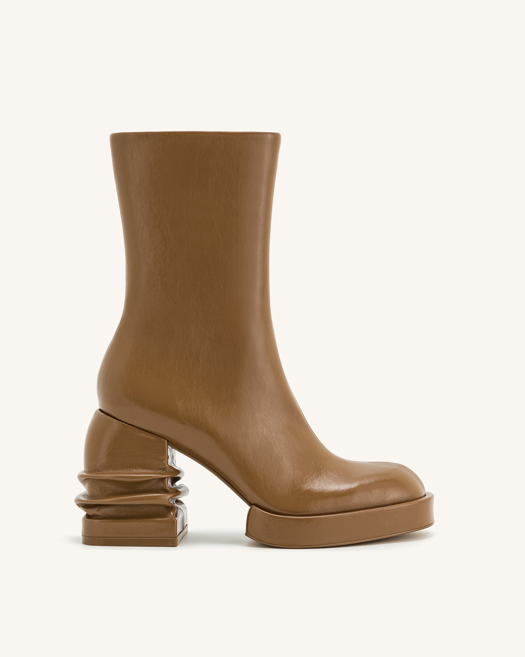 Jw Pei Saylor Round Toe Platform Ankle Boots Brown