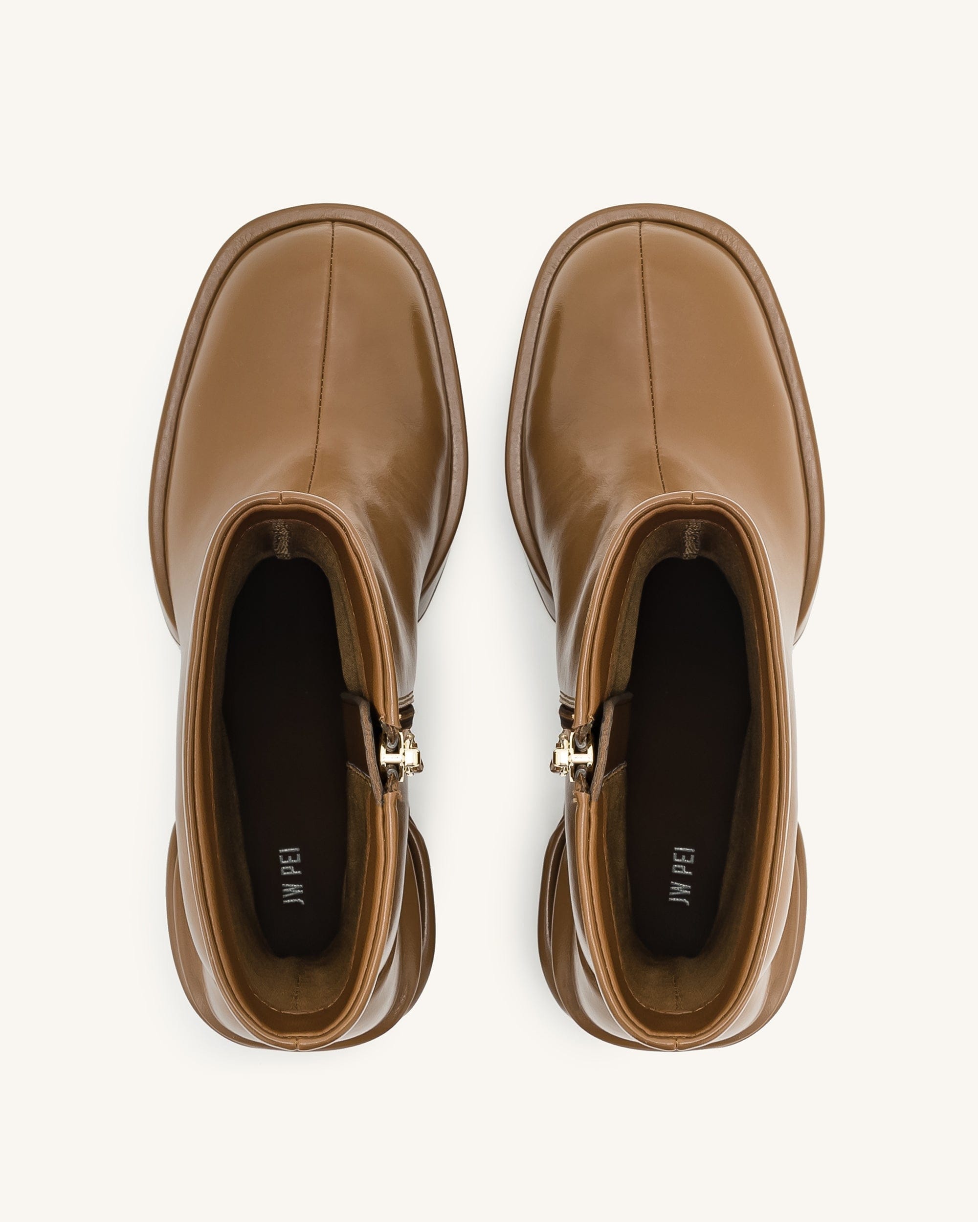 Jw Pei Saylor Round Toe Platform Ankle Boots Brown