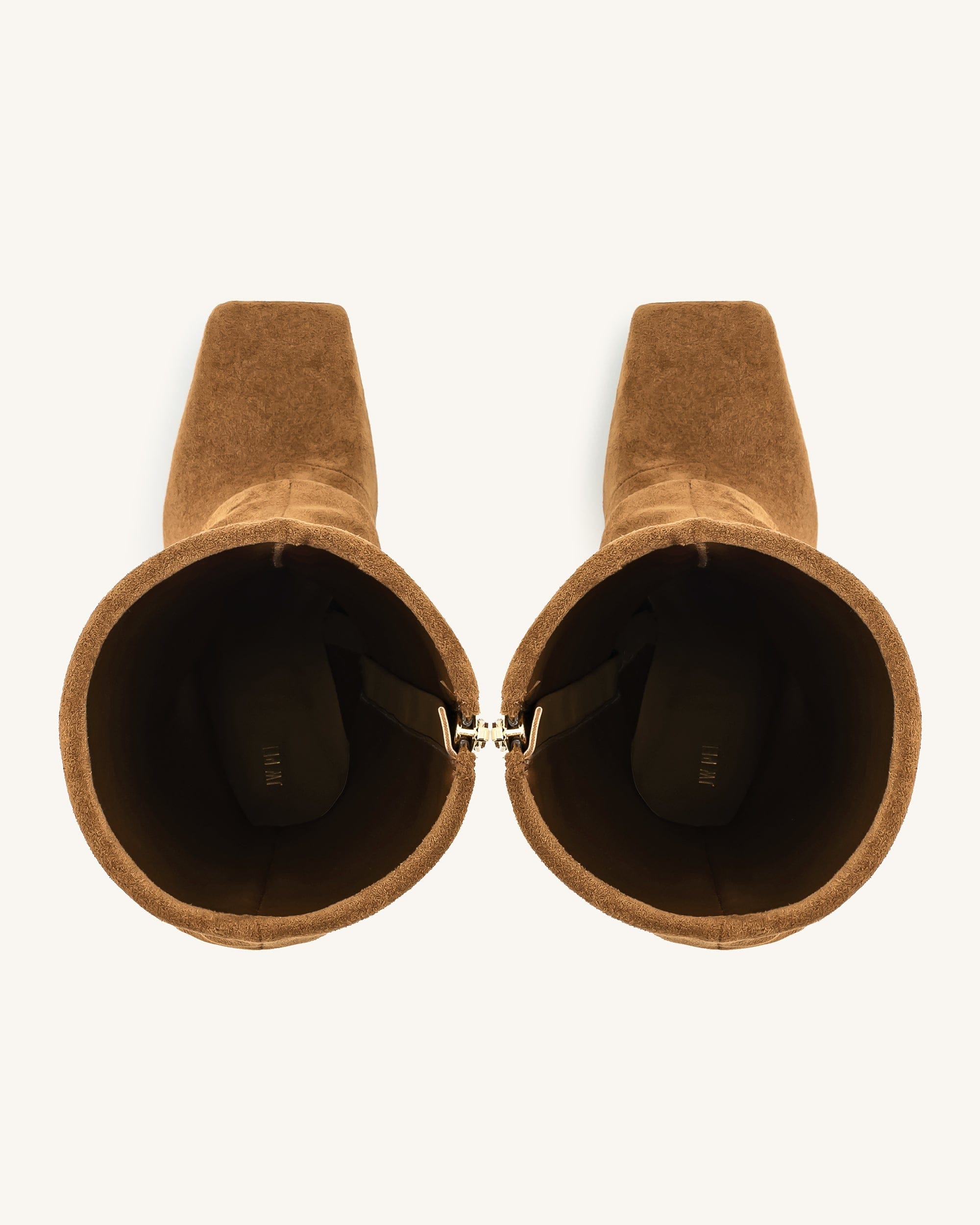 Jw Pei Reyna Square Toe Platform Knit Boots Brown
