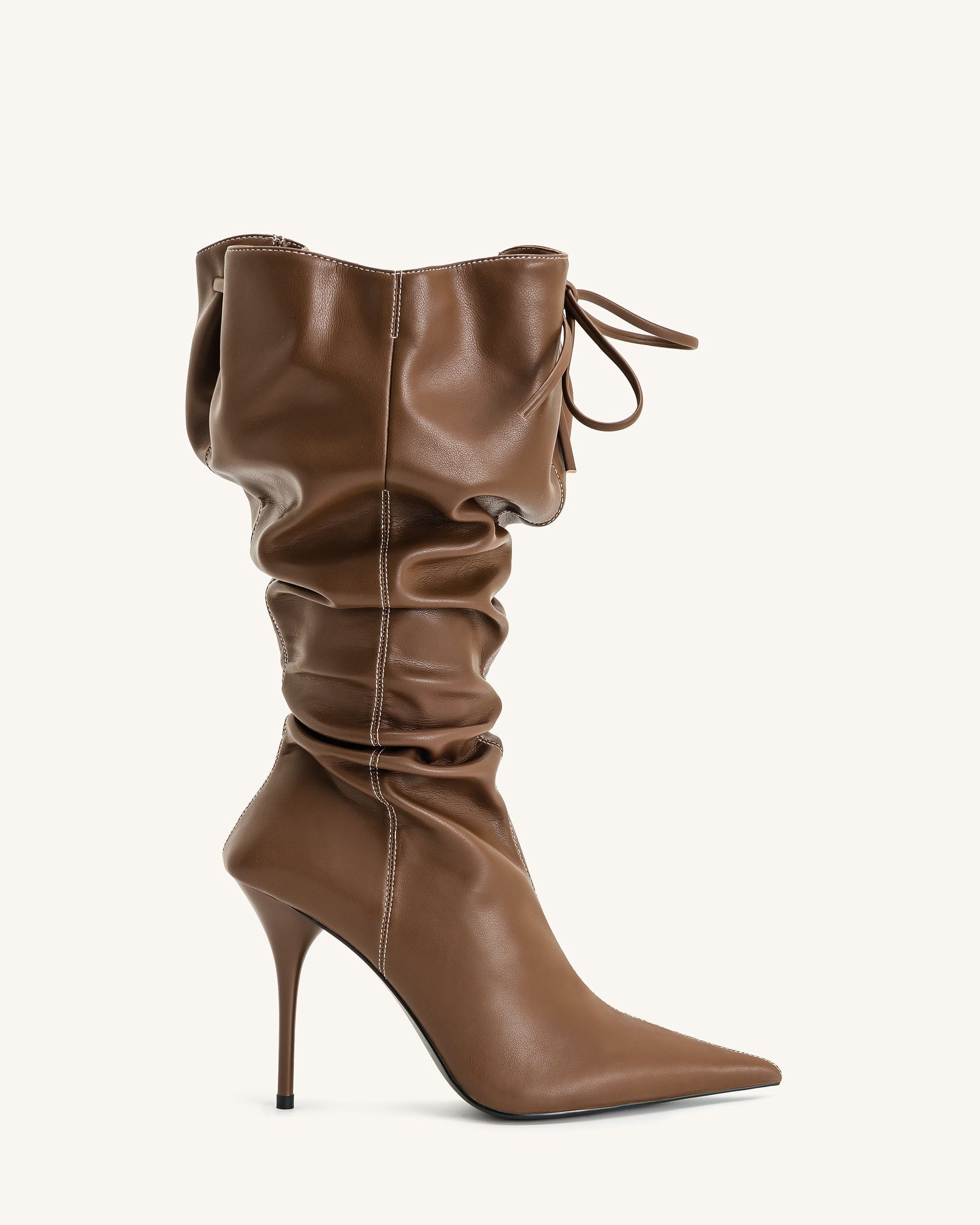 Jw Pei Olivia Leather High Heel Boots Brown